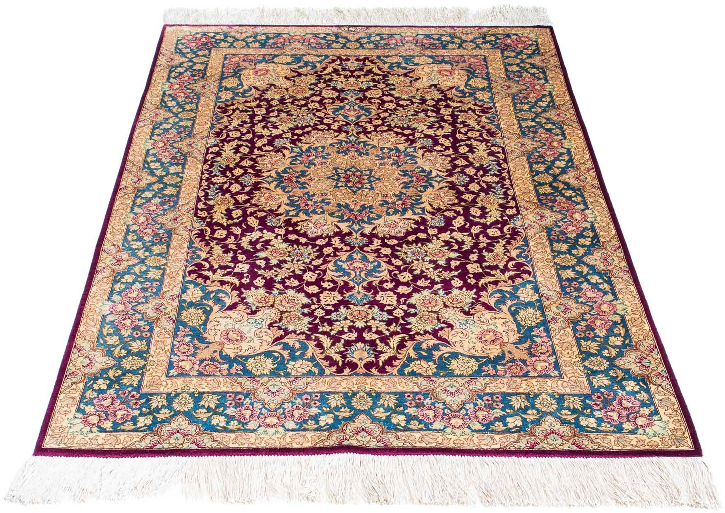 Image of morgenland Orientteppich »Perser - Ghom - 148 x 99 cm - dunkelrot«, rechteckig, 10 mm Höhe, Wohnzimmer, Handgeknüpft, Einzelstück mit Zertifikat bei Ackermann Versand Schweiz