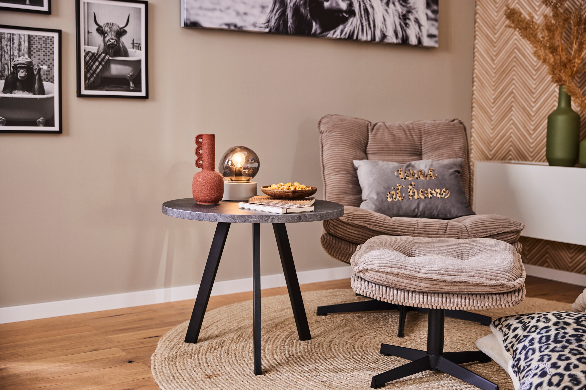 Mäusbacher Couchtisch »Couchtisch rund« Couchtisch rund Durchmesser 60cm, Metallgestell