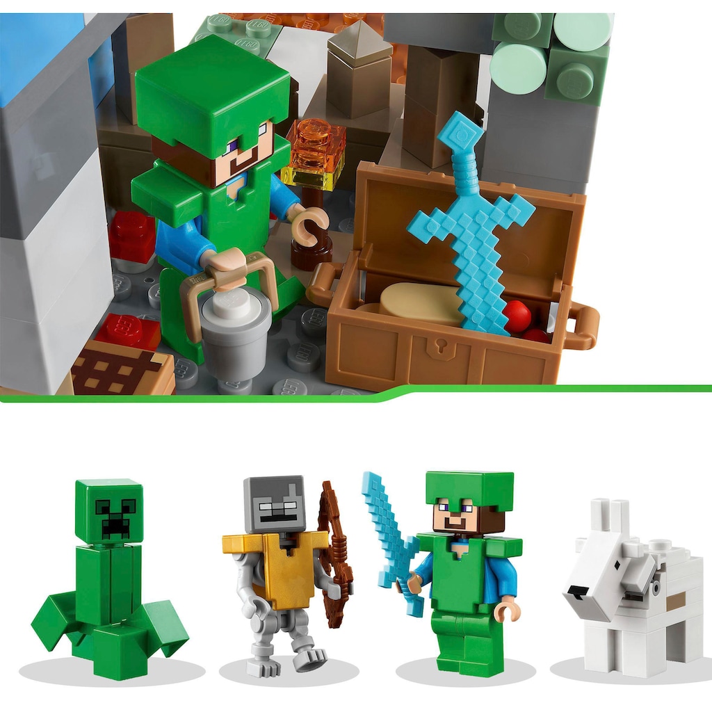 LEGO® Konstruktionsspielsteine »Die Vereisten Gipfel (21243), LEGO® Minecraft«, (304 St.)