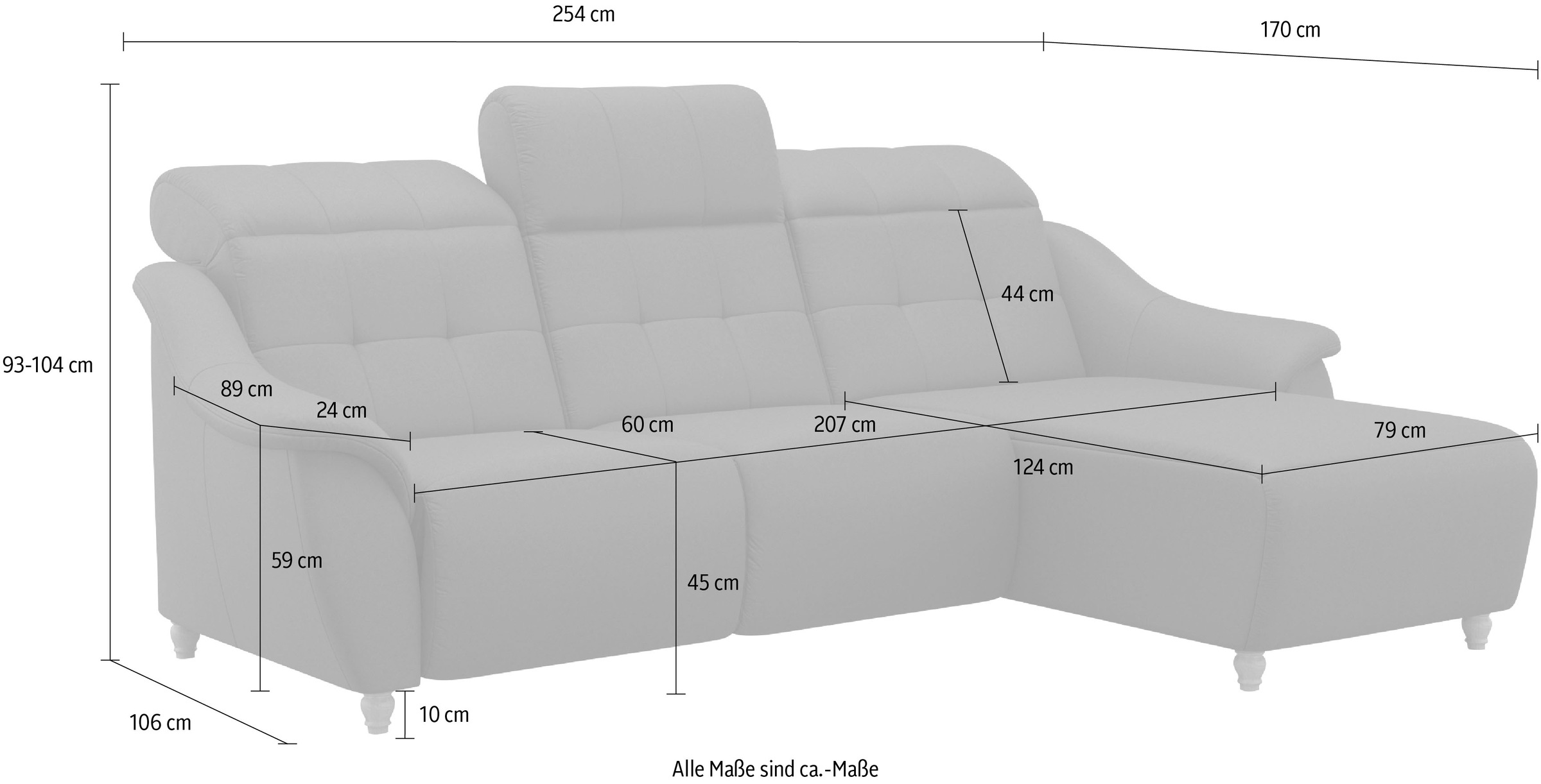 Home affaire Ecksofa »Boston L-Form« Kopfteilverstellung an jeder Sitzfläche, wahlweise Relaxfunktion