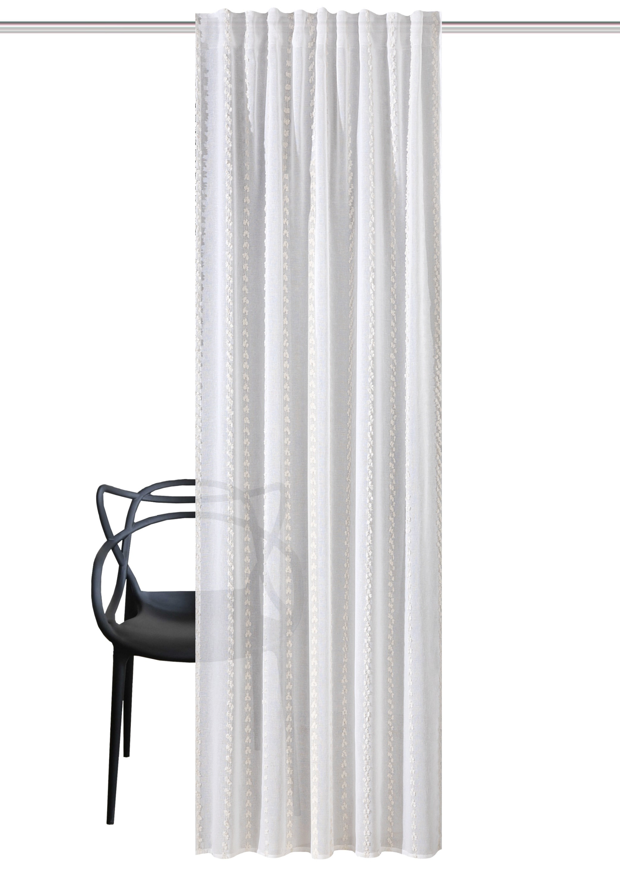 HOME WOHNIDEEN Gardine »NIKA« Multifunktionsband 1 Stk. tlg. Kombibandschal,Leinenstruktur,Scherli