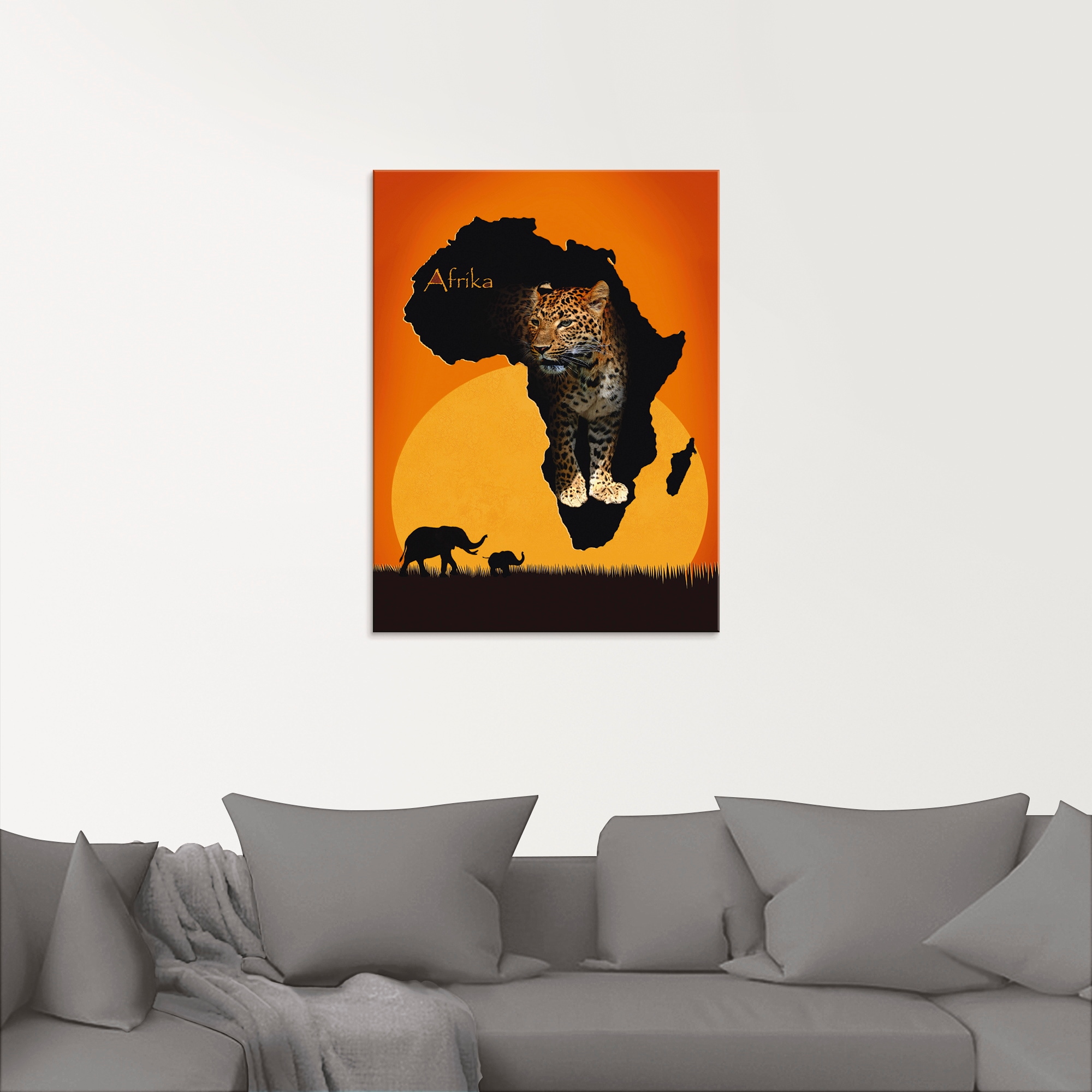 Artland Glasbild »Afrika der schwarze Kontinent«, Wildtiere, (1 St.), in verschiedenen Grössen