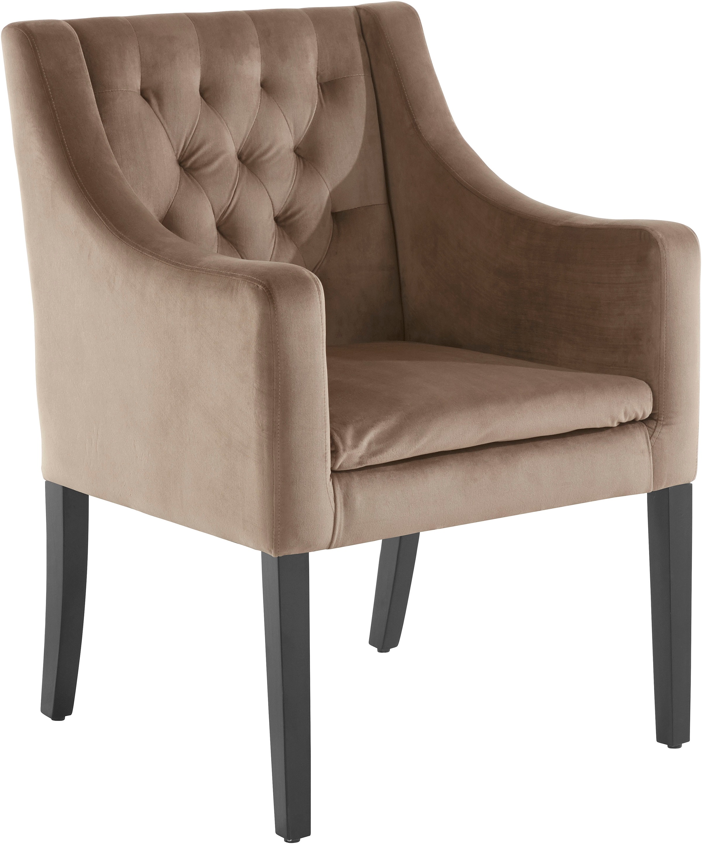 Image of Timbers Esszimmerstuhl »Fayetteville«, 1 St., Veloursstoff, Mit Diamant Steppung am Rücken, Sitz und Rücken gepolstert, mit Gestell aus Massivholzl, in verschiedenen Farbvarianten enthältlich, Sitzhöhe 50 cm bei Ackermann Versand Schweiz