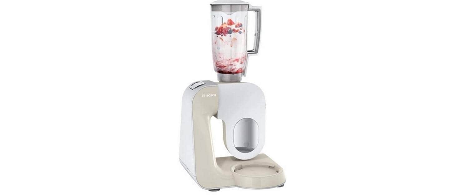 BOSCH Küchenmaschine »Serie 4 MUM58L20, Durchlaufschnitzler, Mixer, grau« 3 Scheiben, Schüssel, Knethaken/Rühr-/Silikonbesen, spülmaschinenfest