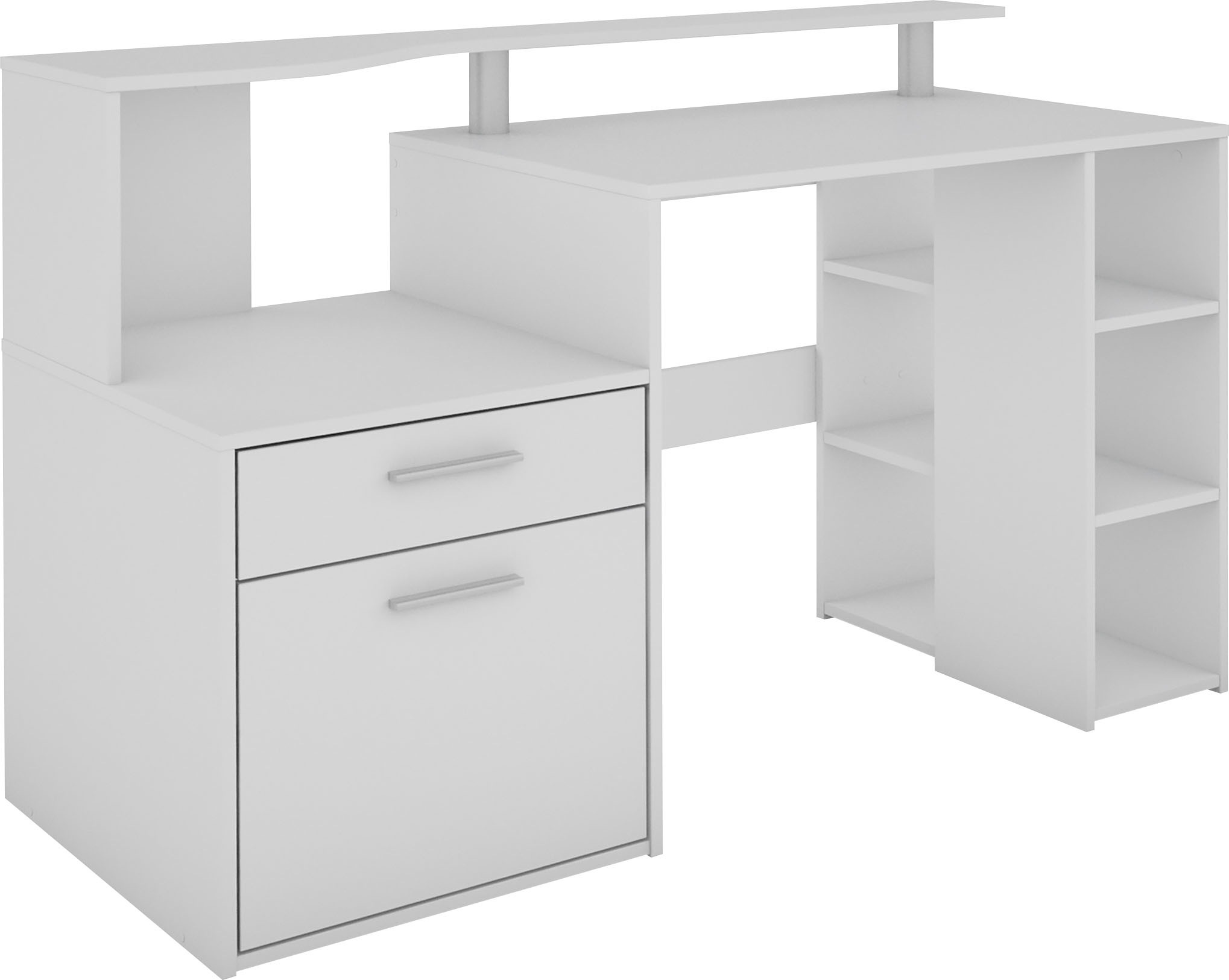 Image of GOODproduct Schreibtisch "Luton" Breite 140 cm, Regal-Schreibtisch mit viel Stauraum