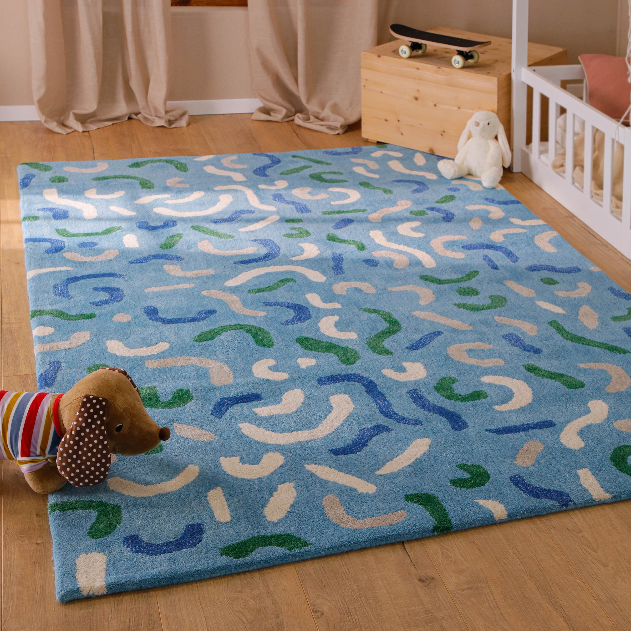 SMART KIDS Tapis pour enfants »Confetti« Rectangulaire 16 mm Höhe Kinder- & Spielteppich, Hoch-Tief-Effekt, Schurwolle, Kinderzimmer