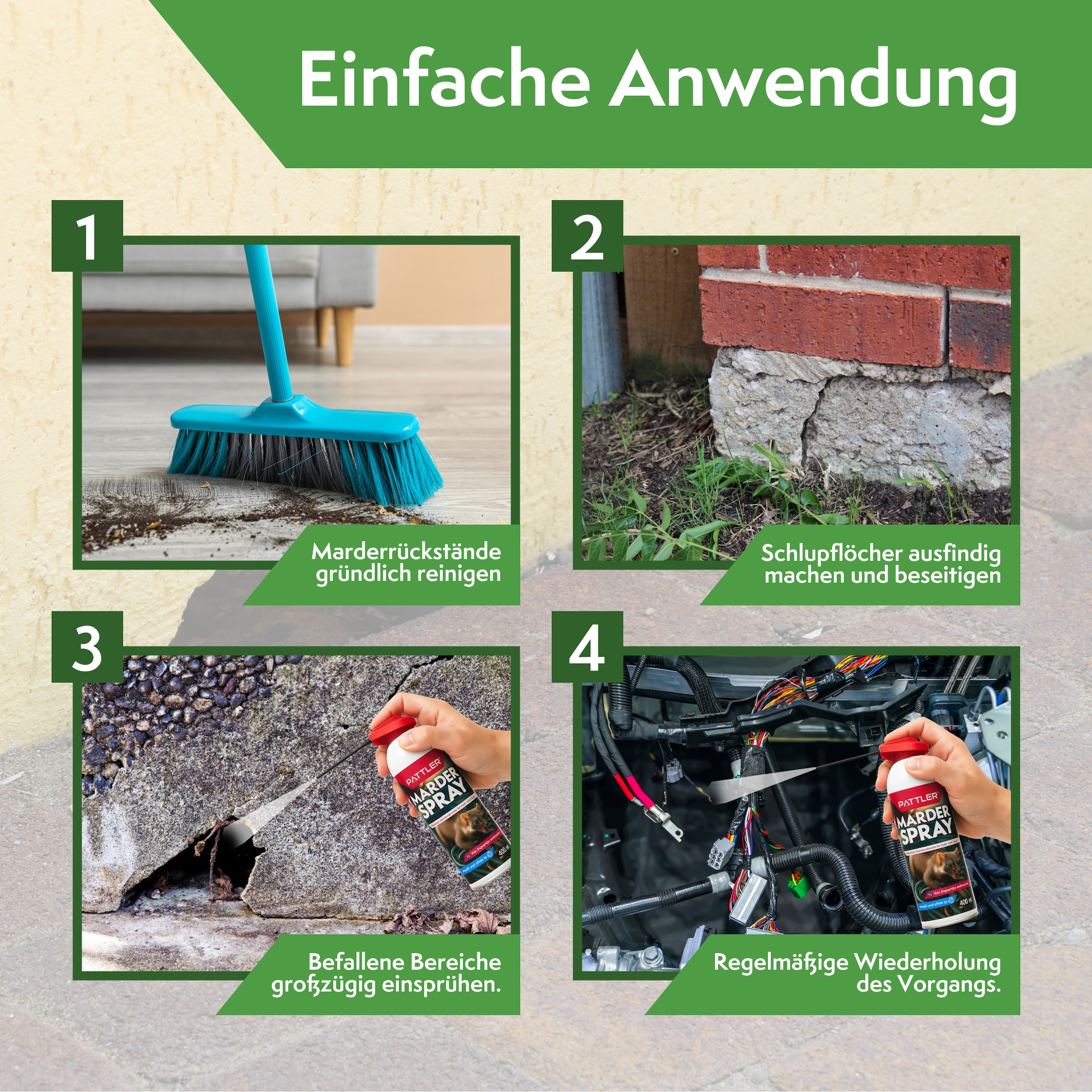 Pattler Spray anti-fouines »Hochwirksam mit Sofortwirkung« 400 ml