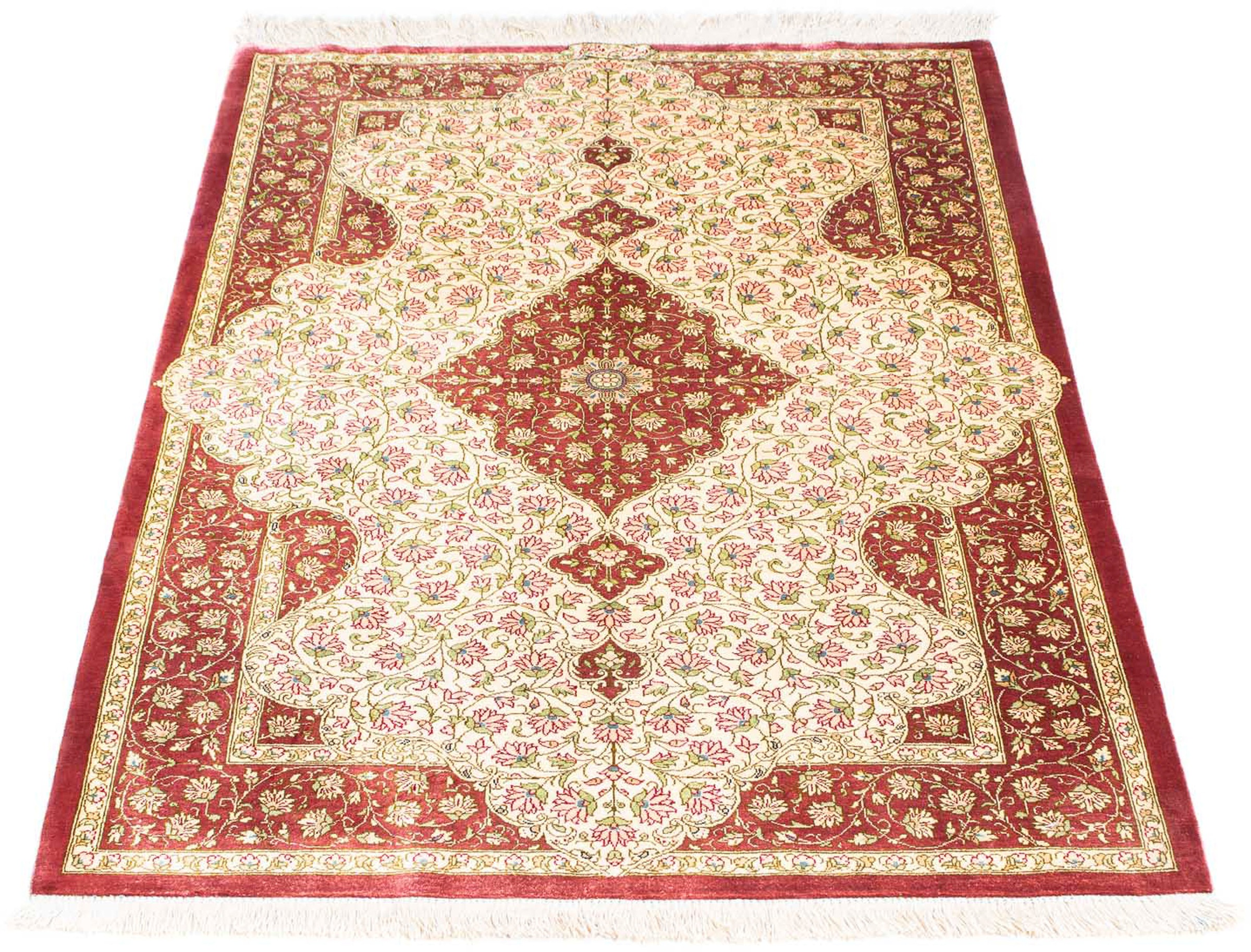 Image of morgenland Orientteppich »Perser - Ghom - 125 x 80 cm - beige«, rechteckig, 10 mm Höhe, Wohnzimmer, Handgeknüpft, Einzelstück mit Zertifikat bei Ackermann Versand Schweiz