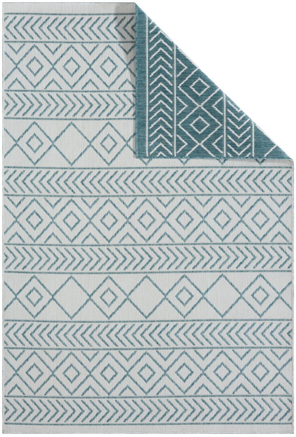 Myflair Möbel & Accessoires Teppich »Liva, LAGERRÄUMUNG!« rechteckig 8 mm Höhe Wendeteppich, Rauten Motiv, Outdoor geeignet, Balkon, Terrasse