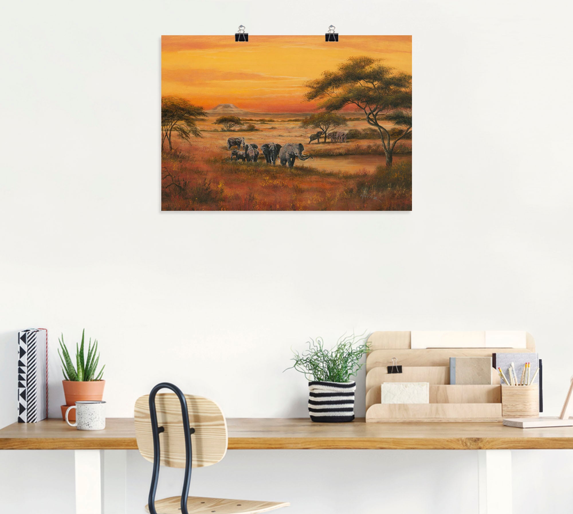Artland Wandbild »Afrika Elefanten«, Afrika, (1 St.), als Alubild, Outdoorbild, Leinwandbild, Poster in verschied. Grössen