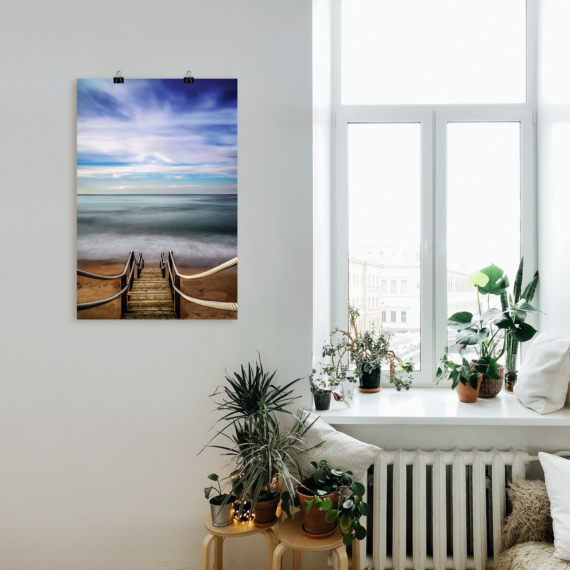 Artland Poster »Holzsteg am Meer«, Strandbilder, (1 St.), als Alubild, Leinwandbild, Wandaufkleber oder Poster in versch. Grössen