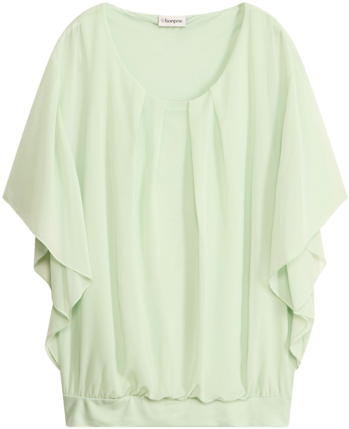 bonprix Blouse en mousseline »Chiffonbluse mit Untertop« coupe oversize, pour occasions festives, taille élastique
