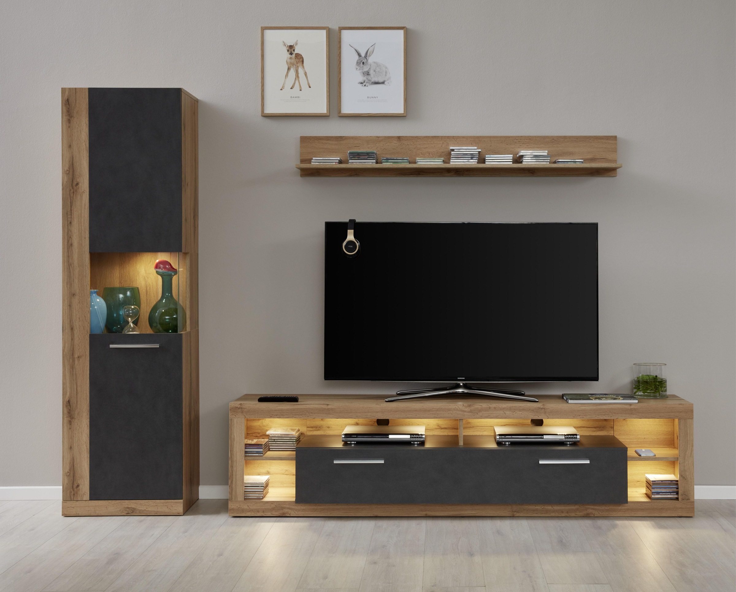 INOSIGN Wohnwand »Gwendolyn«, (Set, 3 St.), pflegeleichtes Design, Beleuchtung... kaufen