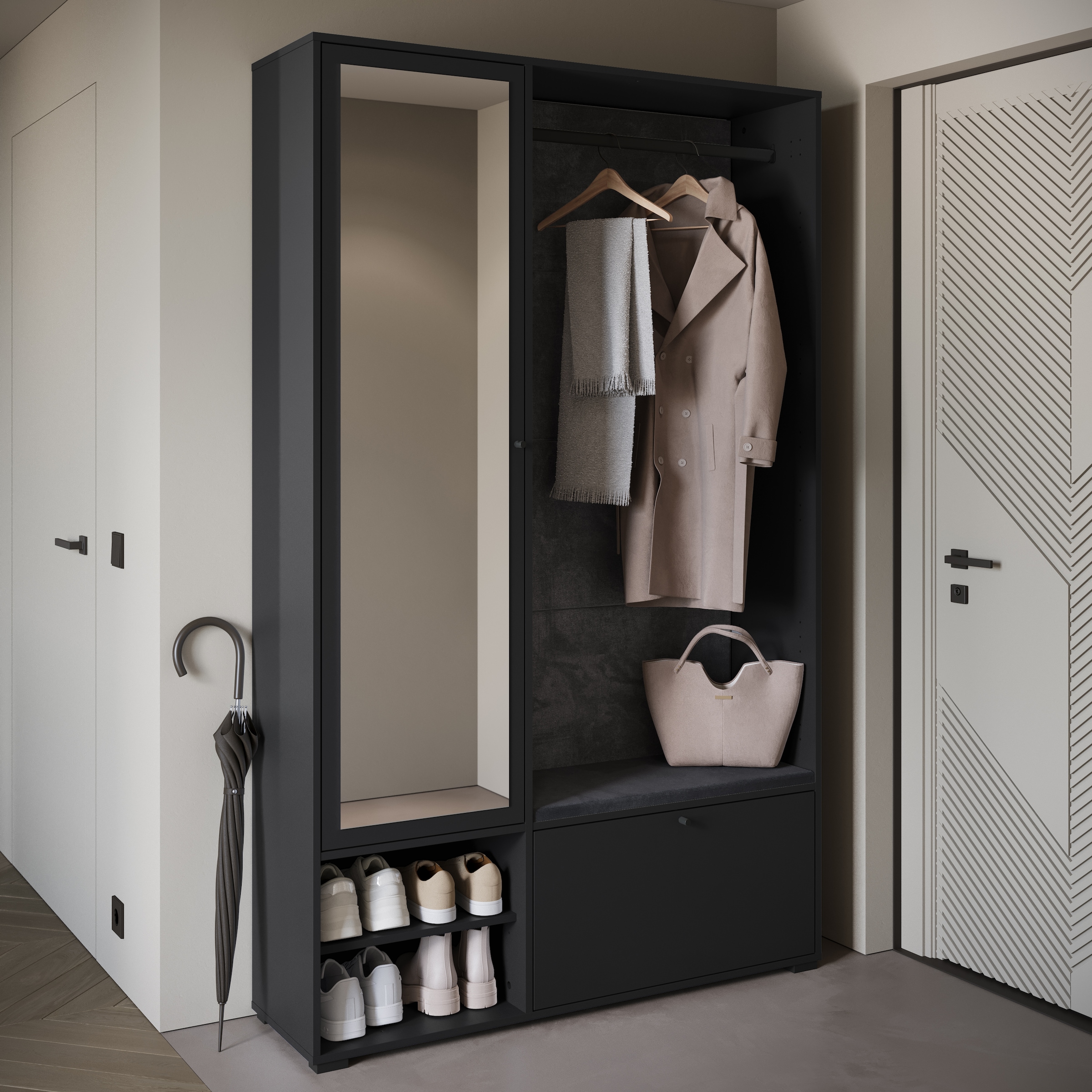 Home affaire Ensemble de vestiaires »Garderobe mit Spiegel, Sitzbank und Kleiderstange« 1 cuis tlg.