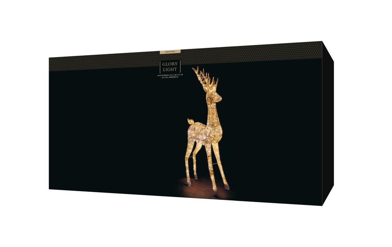 STT Figurine décorative LED »Gold reindeer« blanc chaud