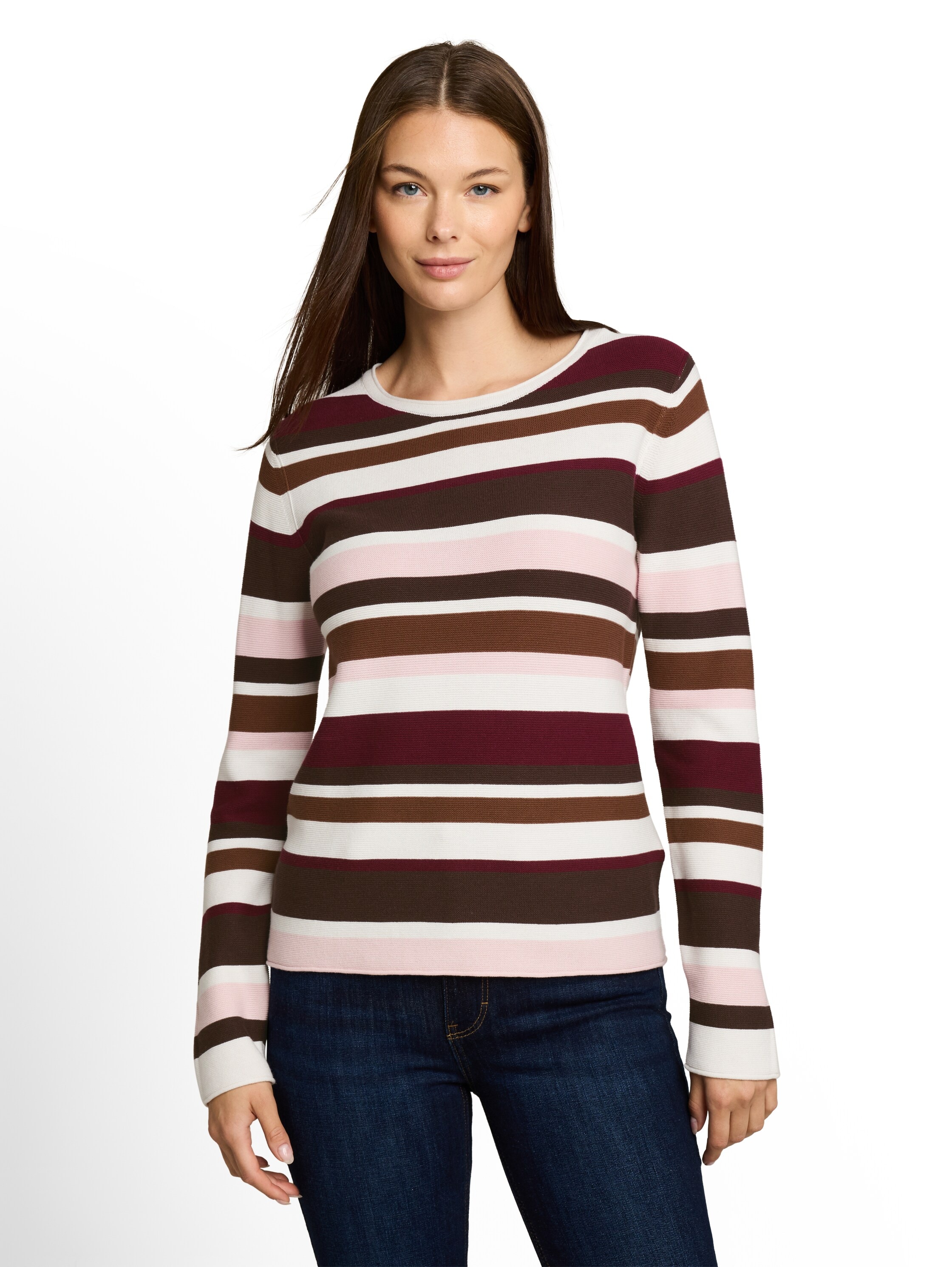TOM TAILOR Pull en tricot »Regular« avec col rond et bords roulottés