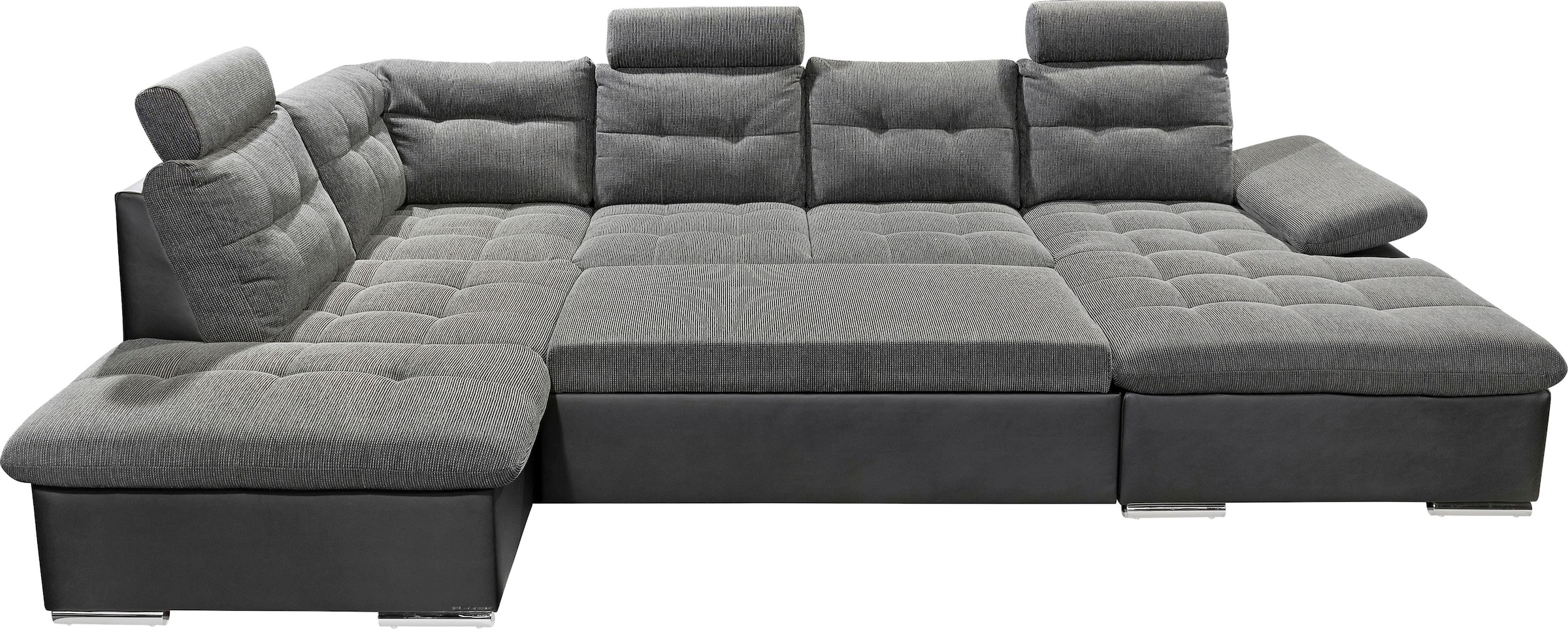 ED EXCITING DESIGN Wohnlandschaft Jakarta, mit Bettfunktion, Bettkasten, Kopfstützen, Nierenkissen