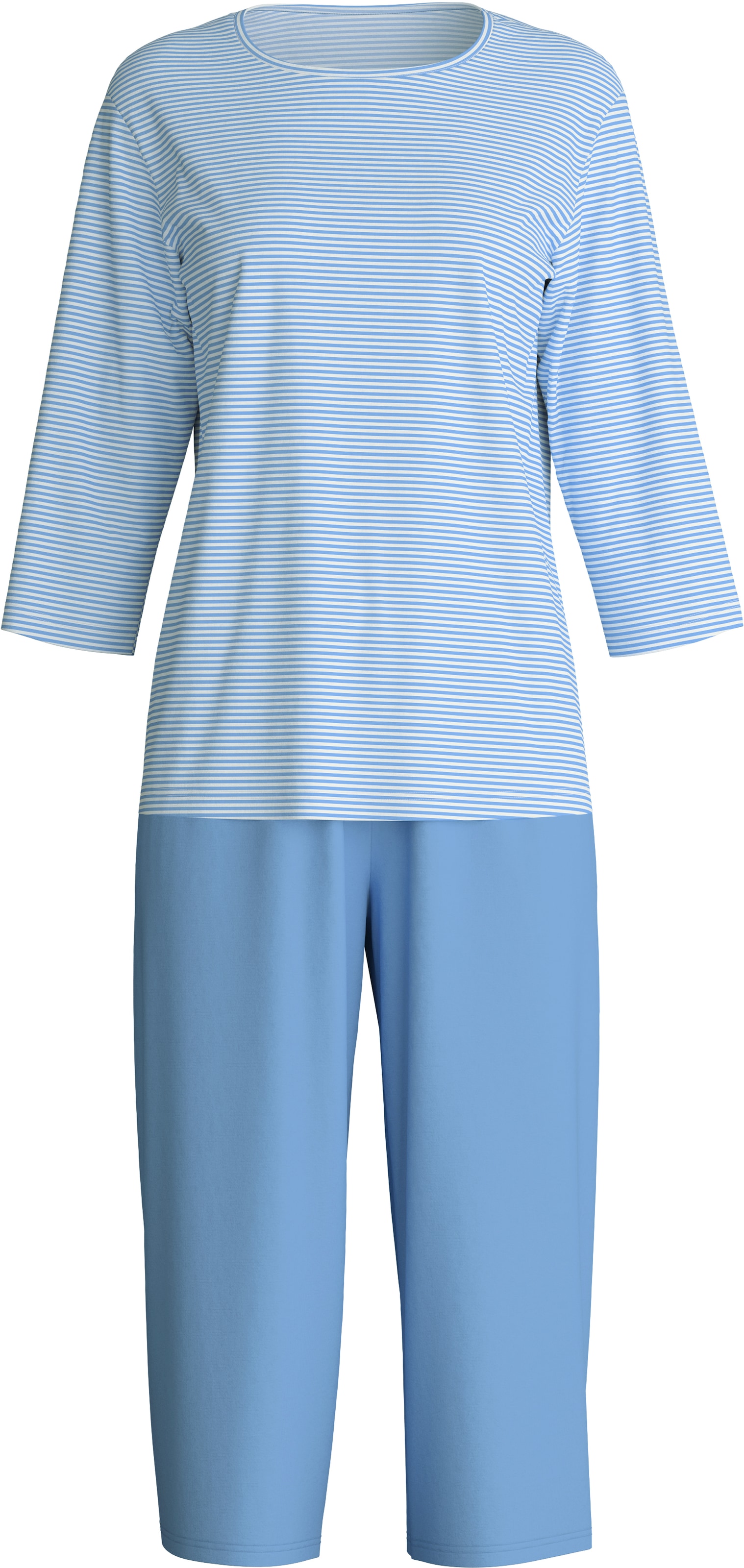 CALIDA Capri-Pyjama »Lovely Nights«, (2 tlg.), Rundhalsausschnitt, Baumwolle, atmungsaktiv, 3/4-Länge