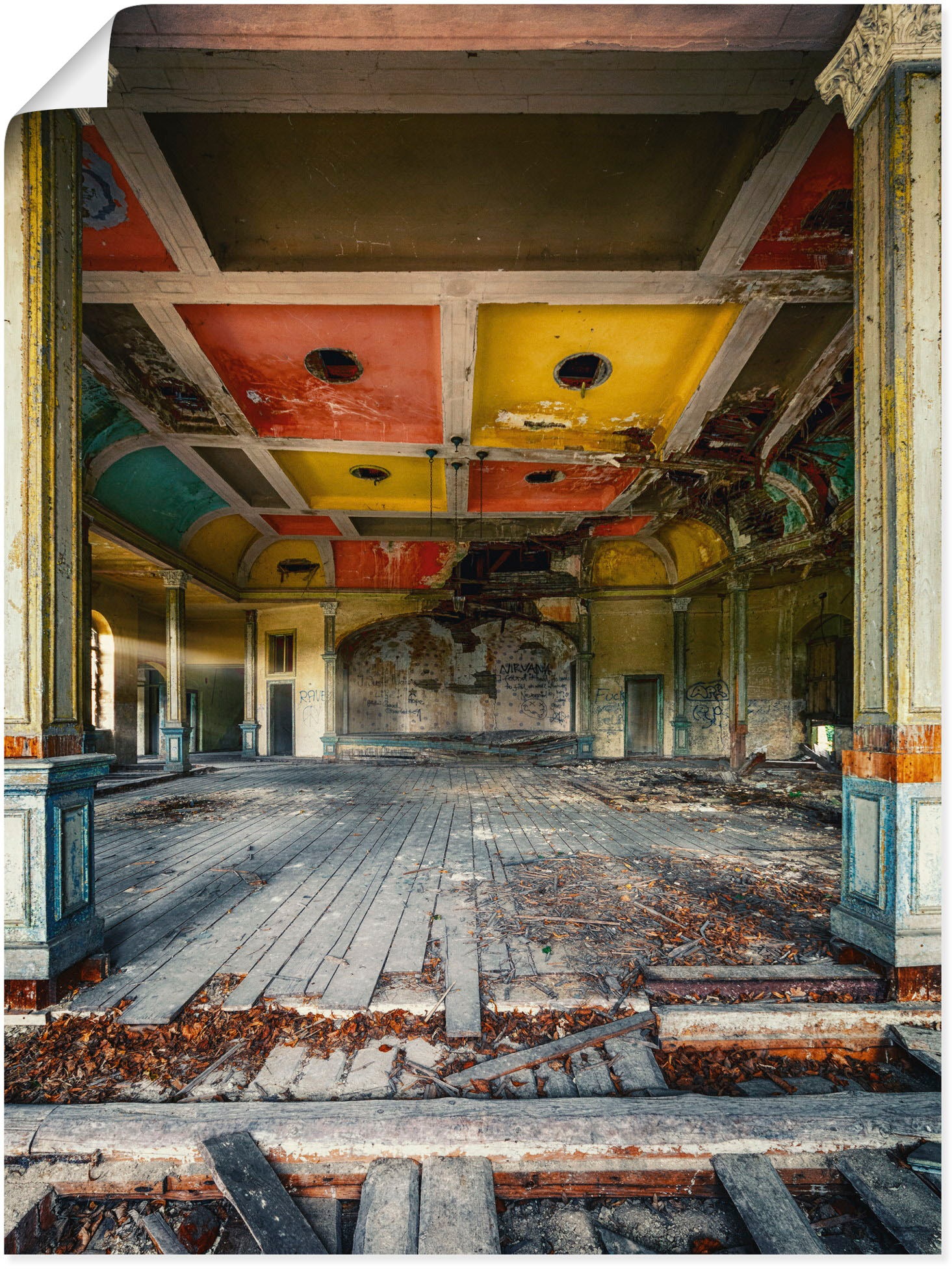 Image of Artland Wandbild "Lost Place - Der letzte Tanz Tanzsaal" Gebäude 1 Stk. tlg. als Alubild, Poster in verschied. Grössen