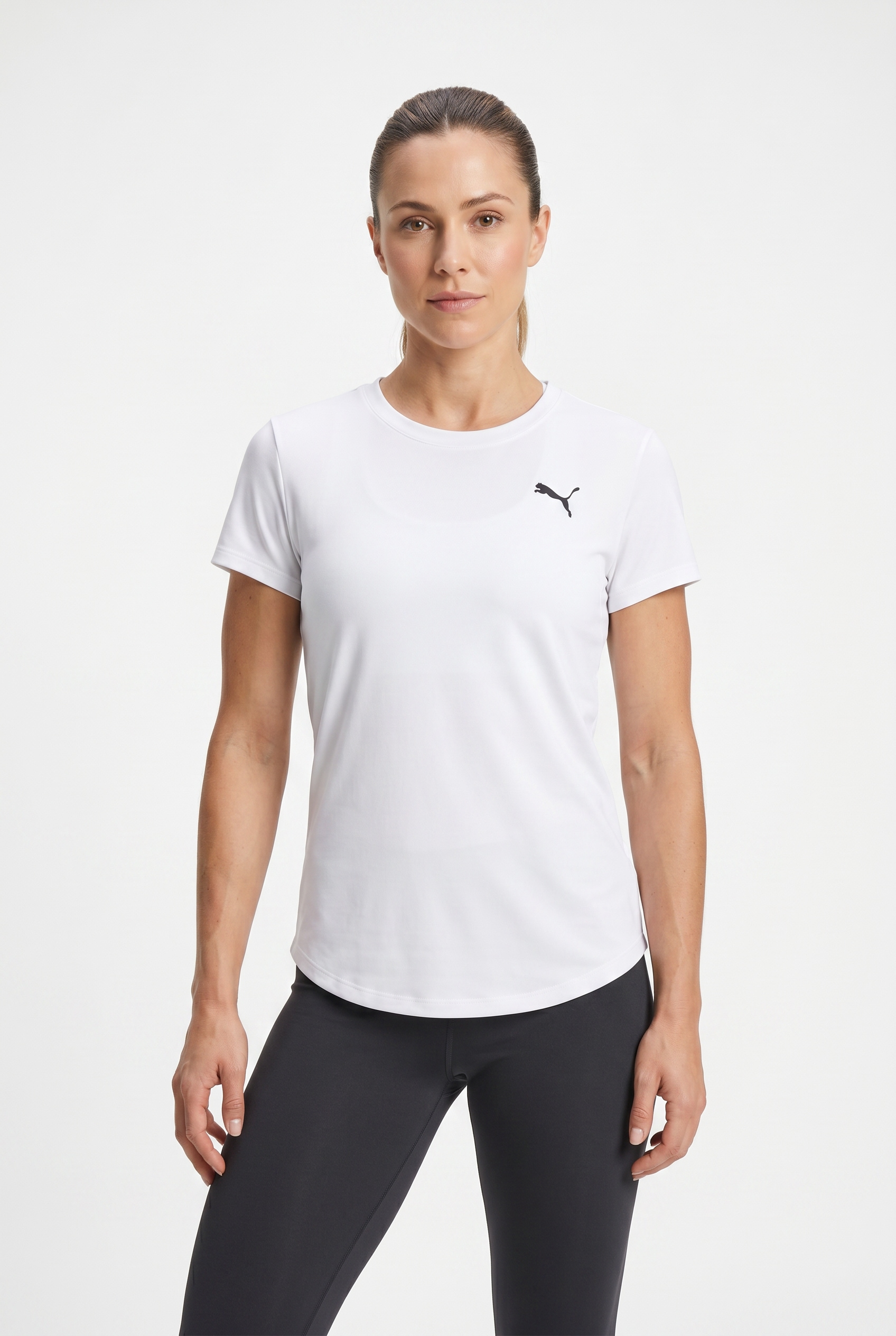 PUMA T-shirt d'entraînement »W TAD ESSENTIAL CREW TEE« Coupe régulière, col rond, fentes latérales