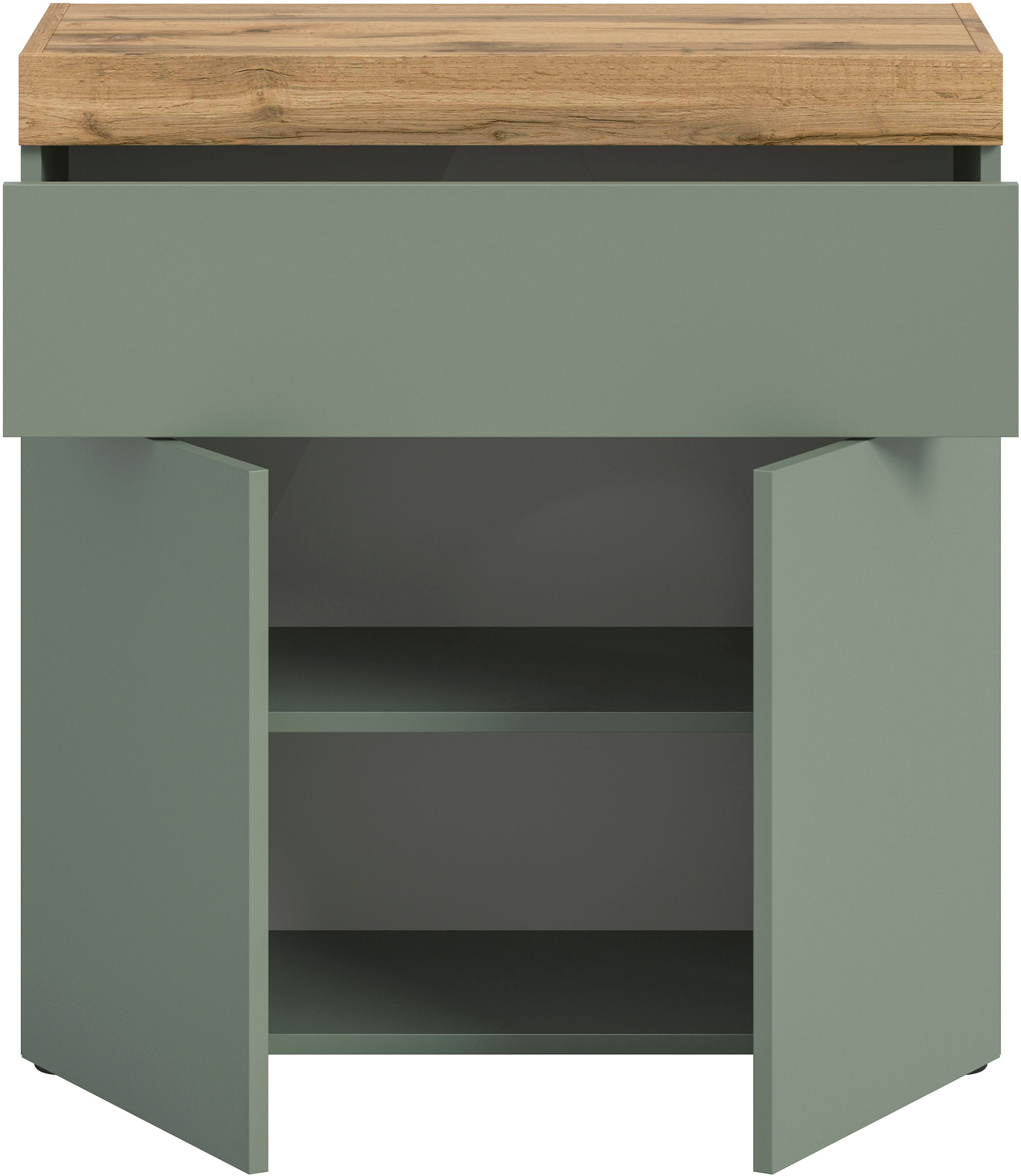 GOODproduct Kommode »MAMBO, Breite 77cm, 2 Türen, 1 Schubkasten, push-2-open« 2 farbige Ausführung, in verschiedenen Farben erhältlich, 1 Stk. tlg. Kommode, Anrichte, Wohnzimmer, Schlafzimmer