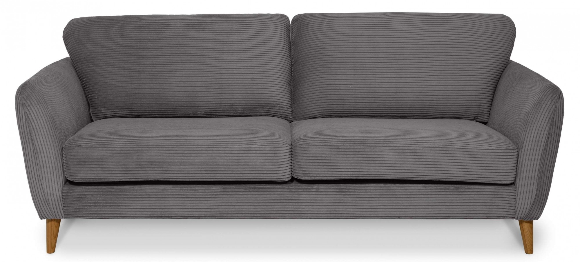 Home affaire 3-places »MARSEILLE 3er Sofa 206 cm, Cord, Flachgewebe, Struktur, Webstoff« Massivholzbeine Eiche, Landhausstil, Wellenunterfederung
