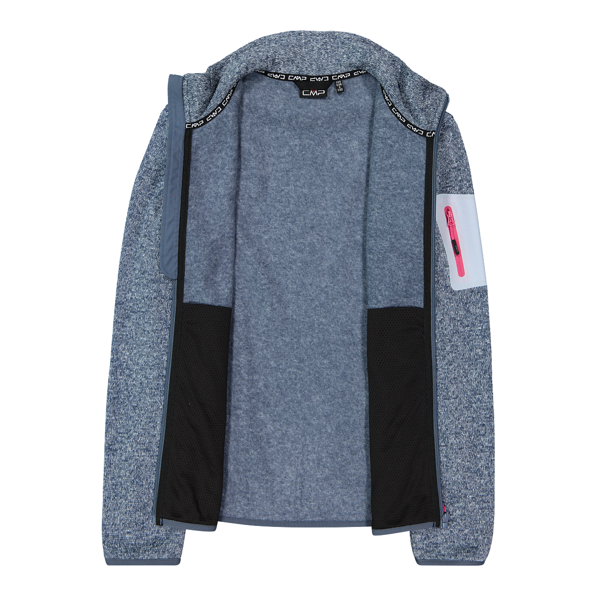 CMP Veste en laine polaire »KNITTED MELANGE FLEECE WOMAN JACKET« Wärmeisolierend & Schnell trocknend & Atmungsaktiv, Übergangsjacke
