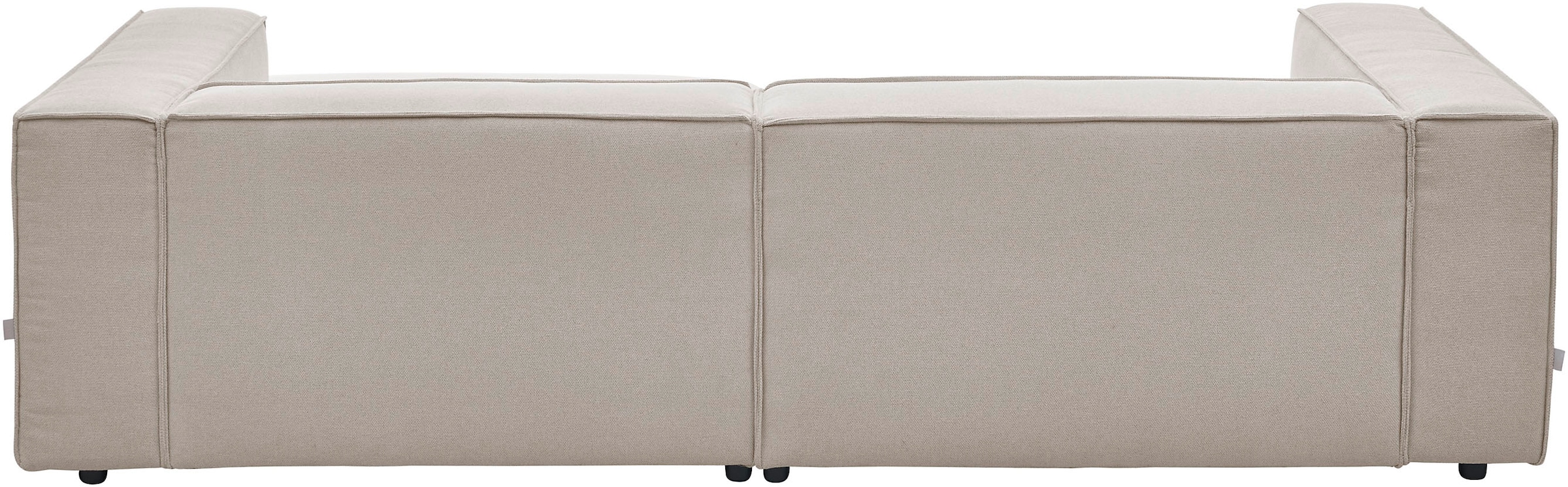 LeGer Home by Lena Gercke Ecksofa »PIARA mit Kedernaht, Cord, Leinenoptik o. Strukturstoff, Couch, L-Form«, wahlweise Ottomane rechts/links, schwarze Füsse, bequemer Sitzkomfort