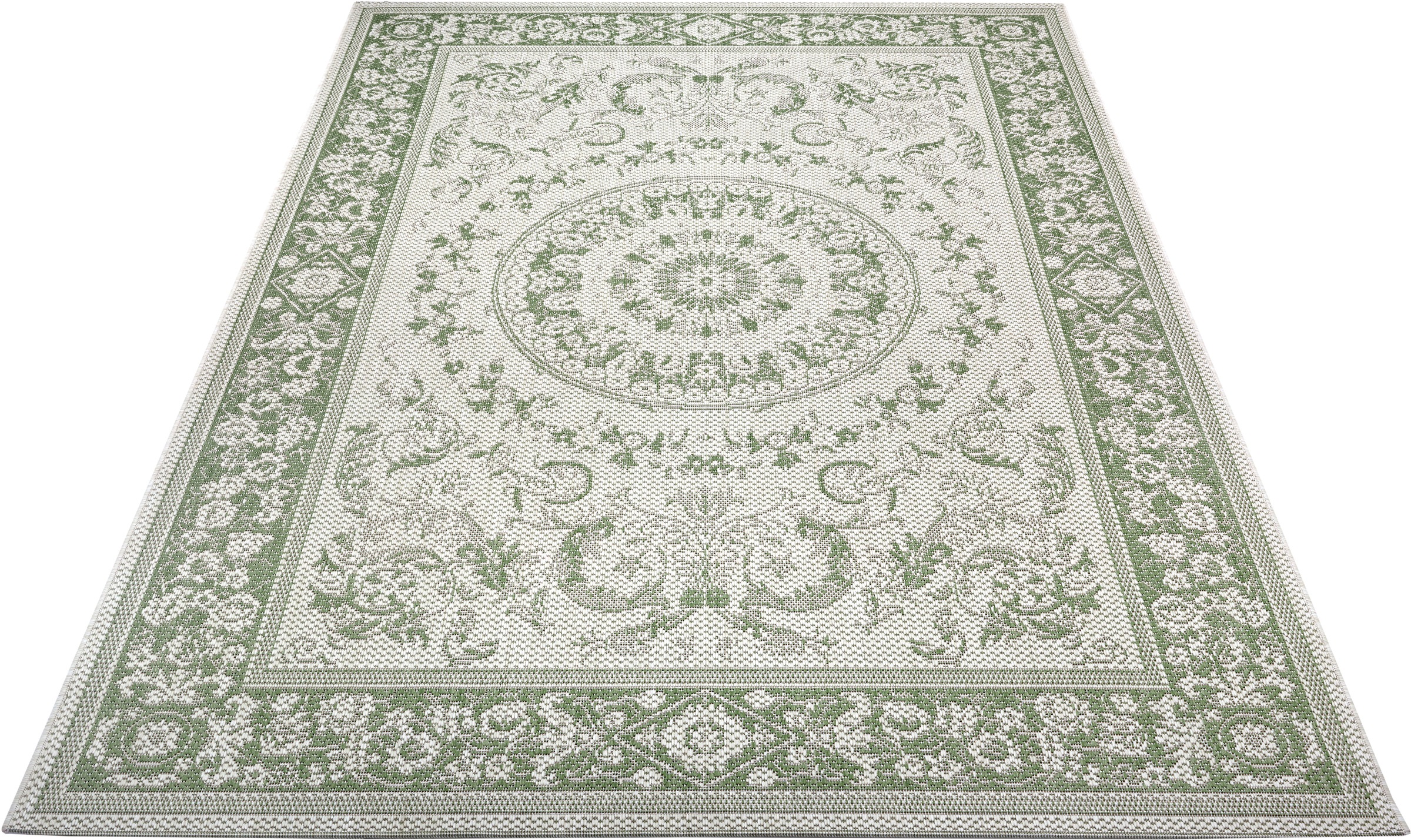 Image of Home affaire Teppich »Julius«, rechteckig, 3 mm Höhe, In-und Outdoor Teppich, Orient-Optik, mit Bordüre, Strapazierfähig und pflegeleicht, Flachgewebe, ideal für Wohnzimmer, Balkon, Terrasse, Garten bei Ackermann Versand Schweiz