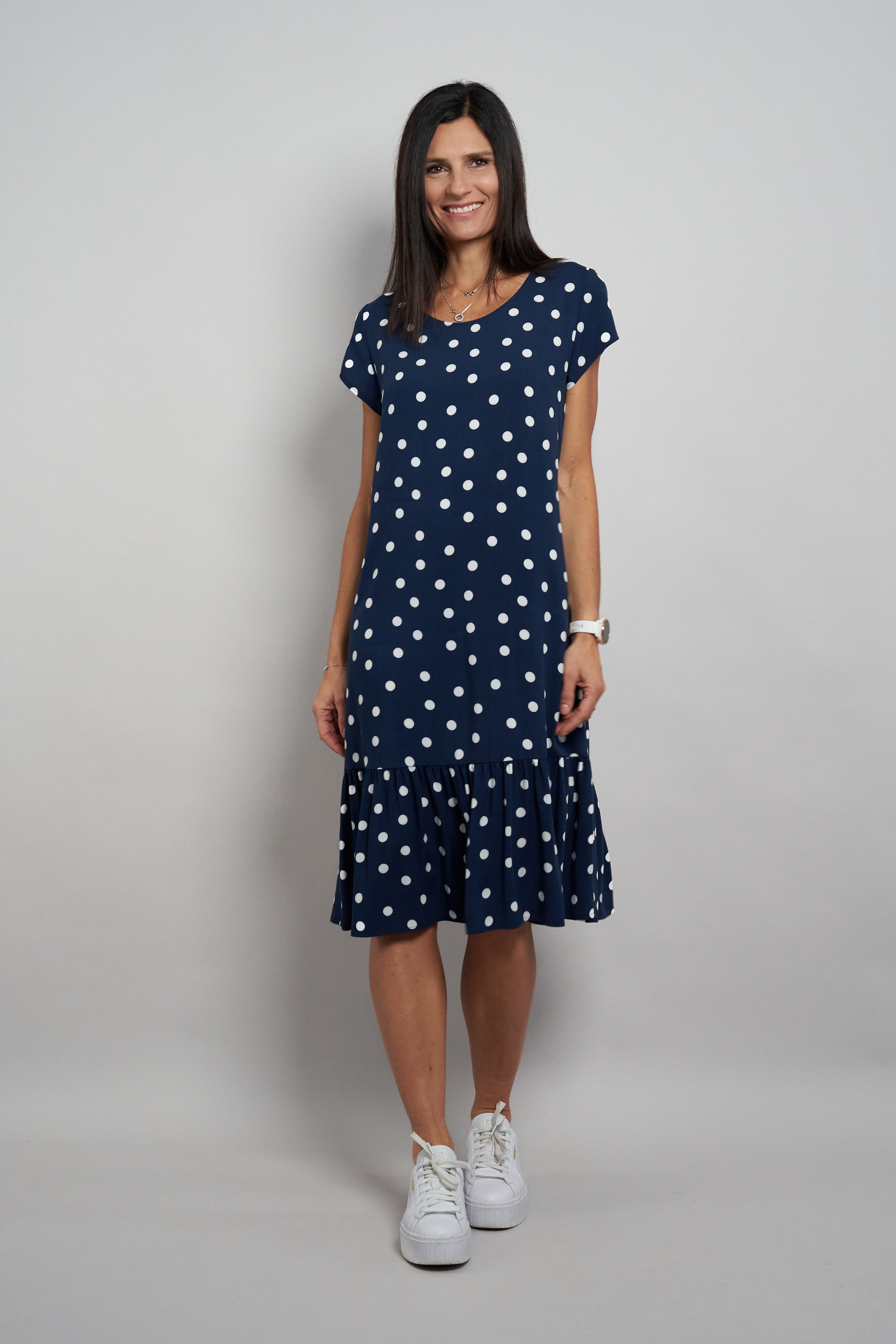Image of Seidel Moden Druckkleid Ohne Taschen gepunktet- aus Viskose - MADE IN GERMANY