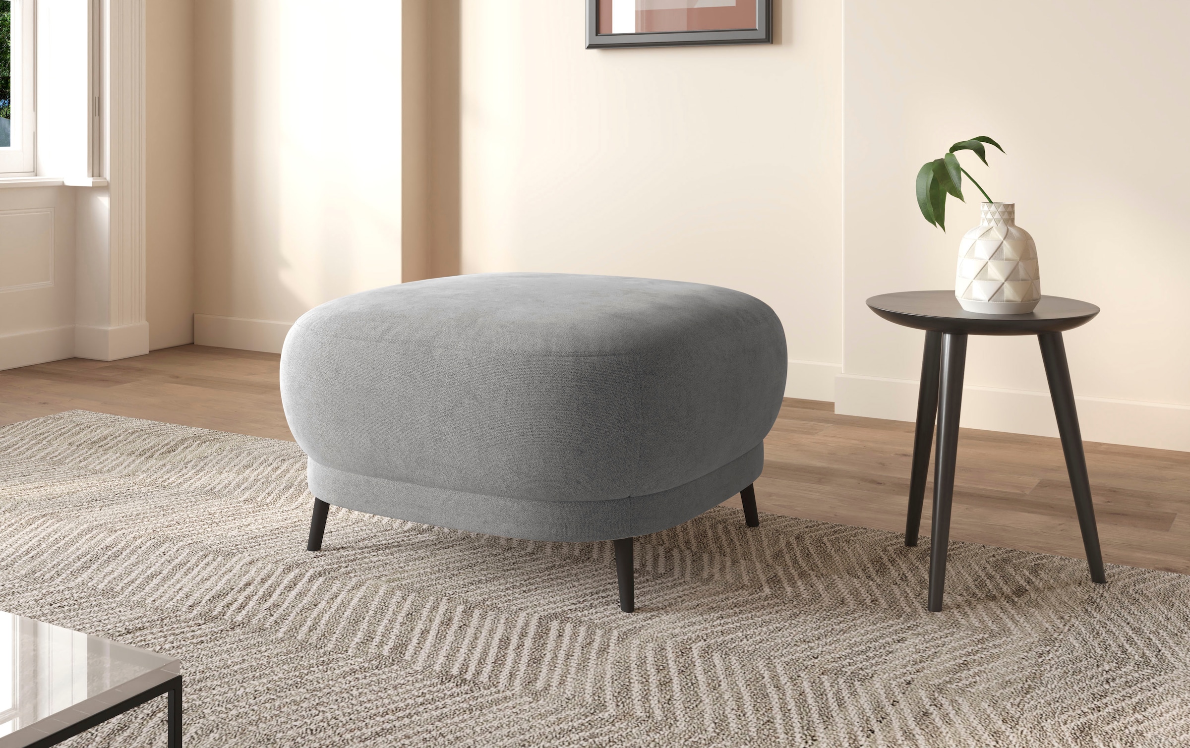 sit&more Polsterhocker »Blues«, mit Metallfüssen, schwarz-matt