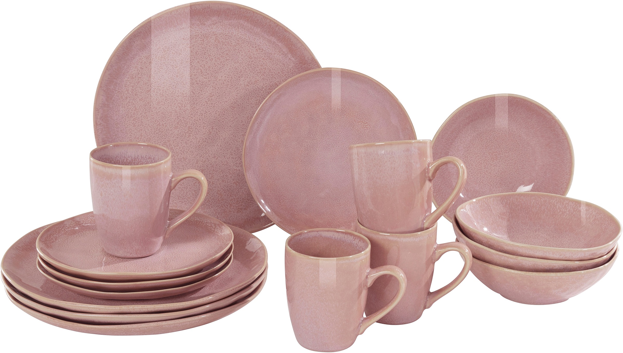 Image of Guido Maria Kretschmer Home&Living Kombiservice »Carlla«, (Set), moderne Reaktivglasur, jedes Stück ein Unikat, 16-teilig bei Ackermann Versand Schweiz