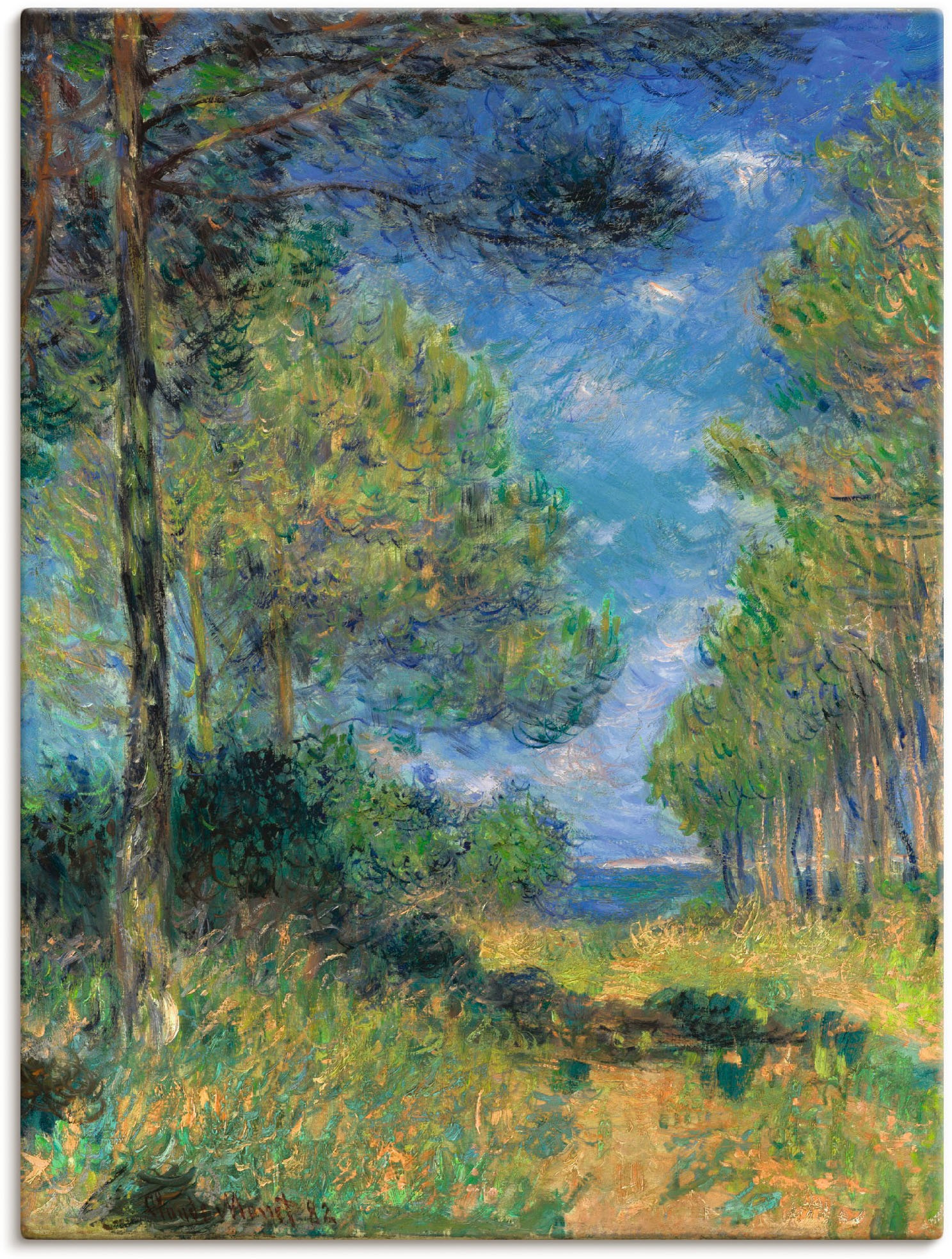 Image of Artland Leinwandbild "Nadelbäume in Varengeville. 1882" Wiesen & Bäume 1 Stk. tlg. auf Holzrahmen gespannt