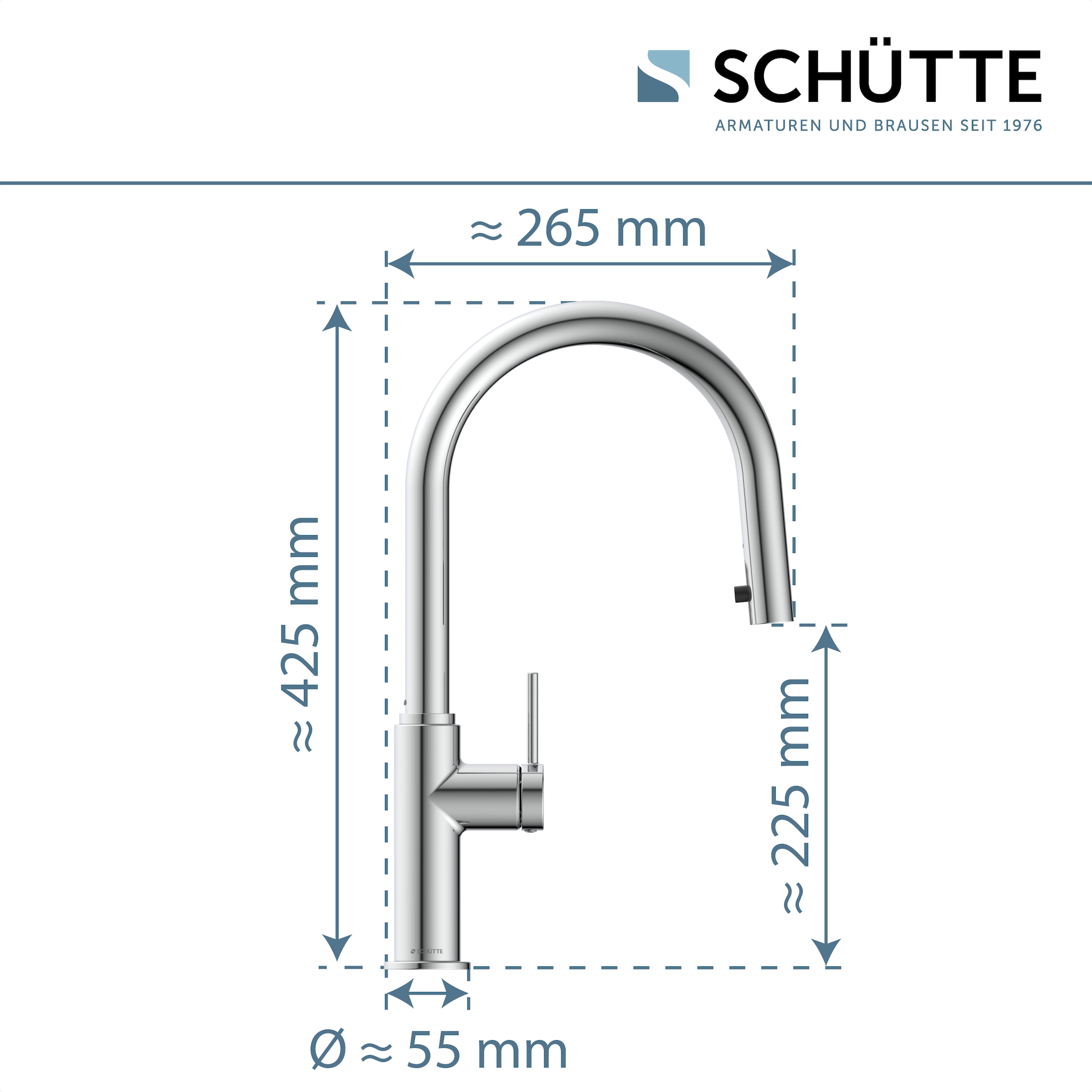 Schütte Robinet d'évier »BLACKPOOL« fonction Cold-Start économe en énergie, pivotant à 360°, tuyau extensible
