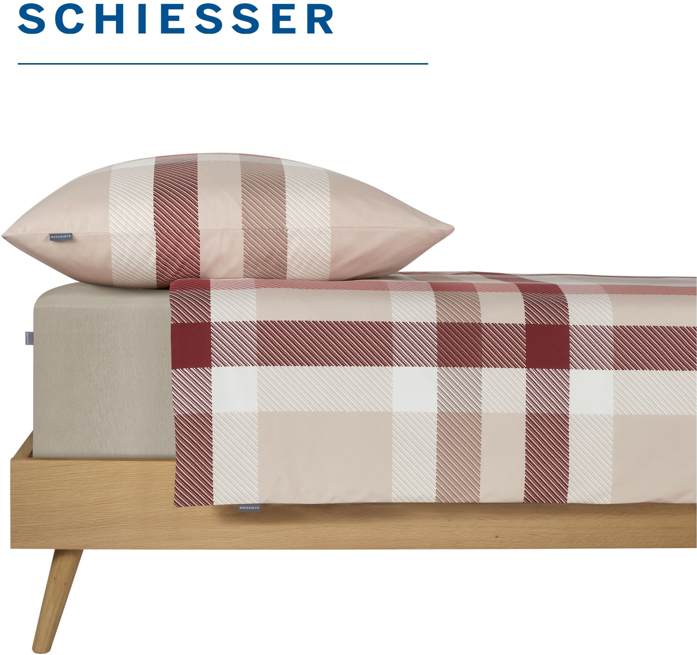 Schiesser Draps de lit »Elli aus weicher Baumwolle mit Elasthananteil für flexiblen Sitz« pour matelas hauts et lits boxspring, MADE IN GREEN by OEKO-TEX®