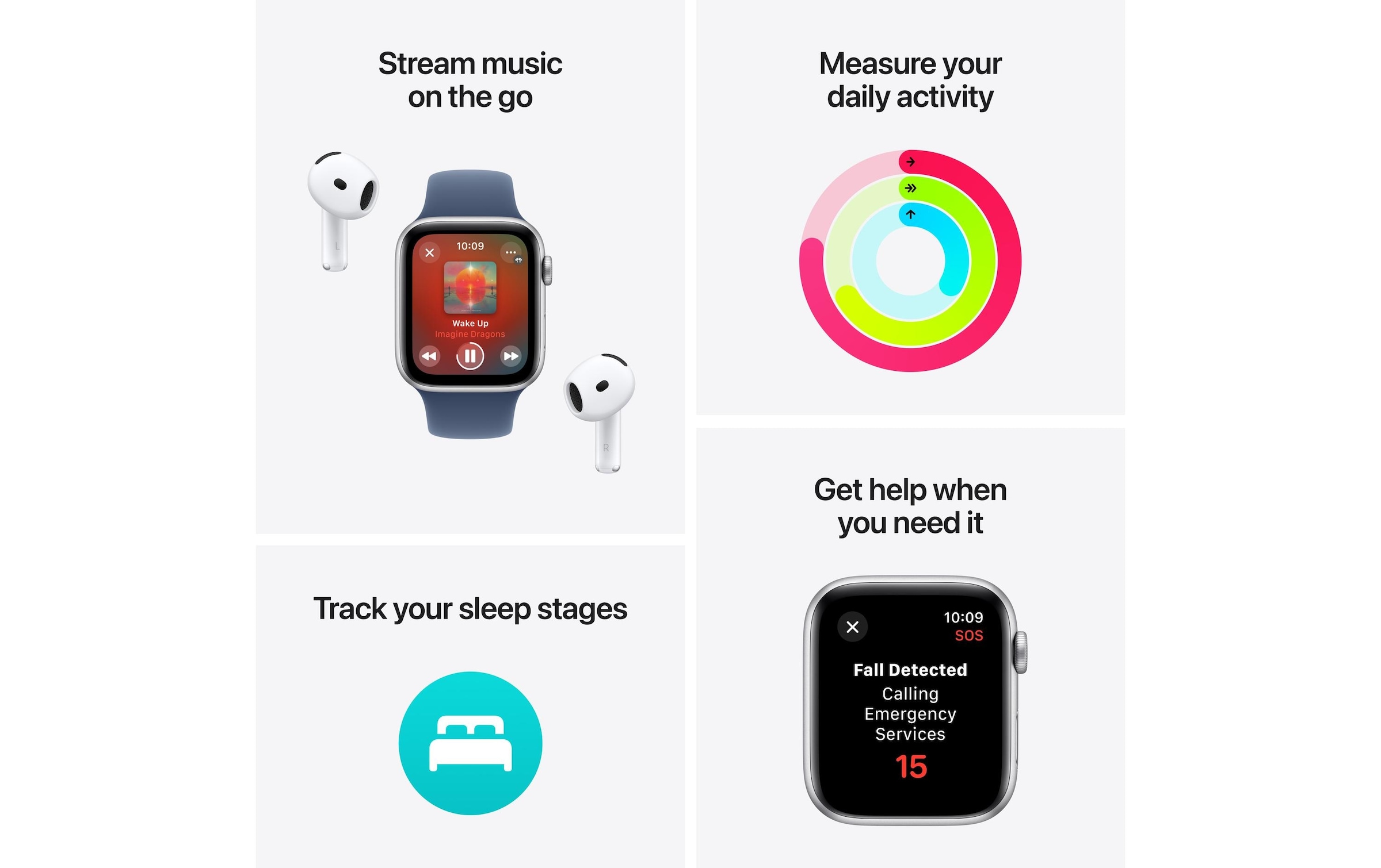 Apple Watch SE (2024), 44 mm, GPS + Cellular, Sport Loop, Mitternacht