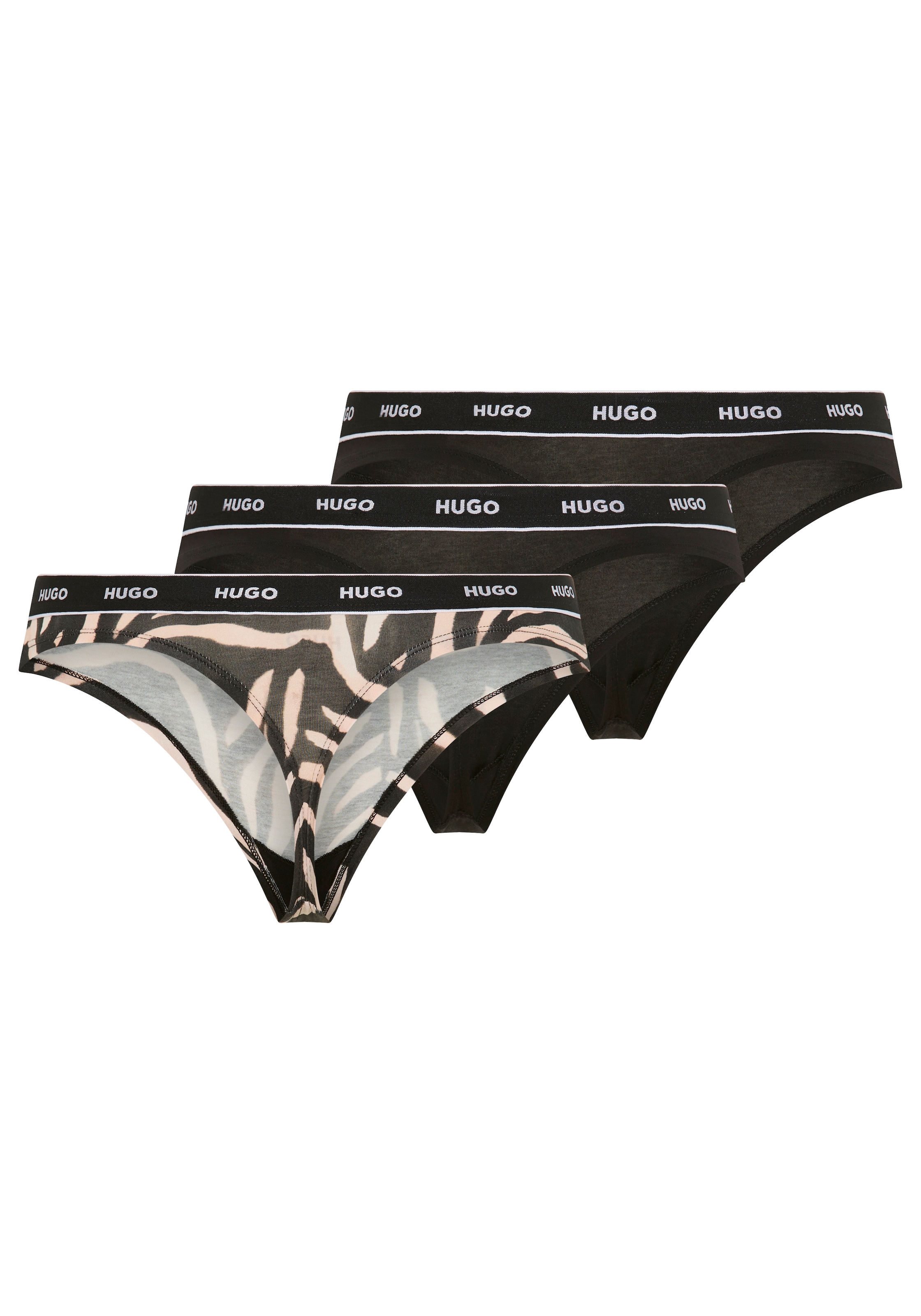 HUGO Underwear String »TRIPLET THONG DESIGN« 3 cuis wiederholendes Logo am Bund