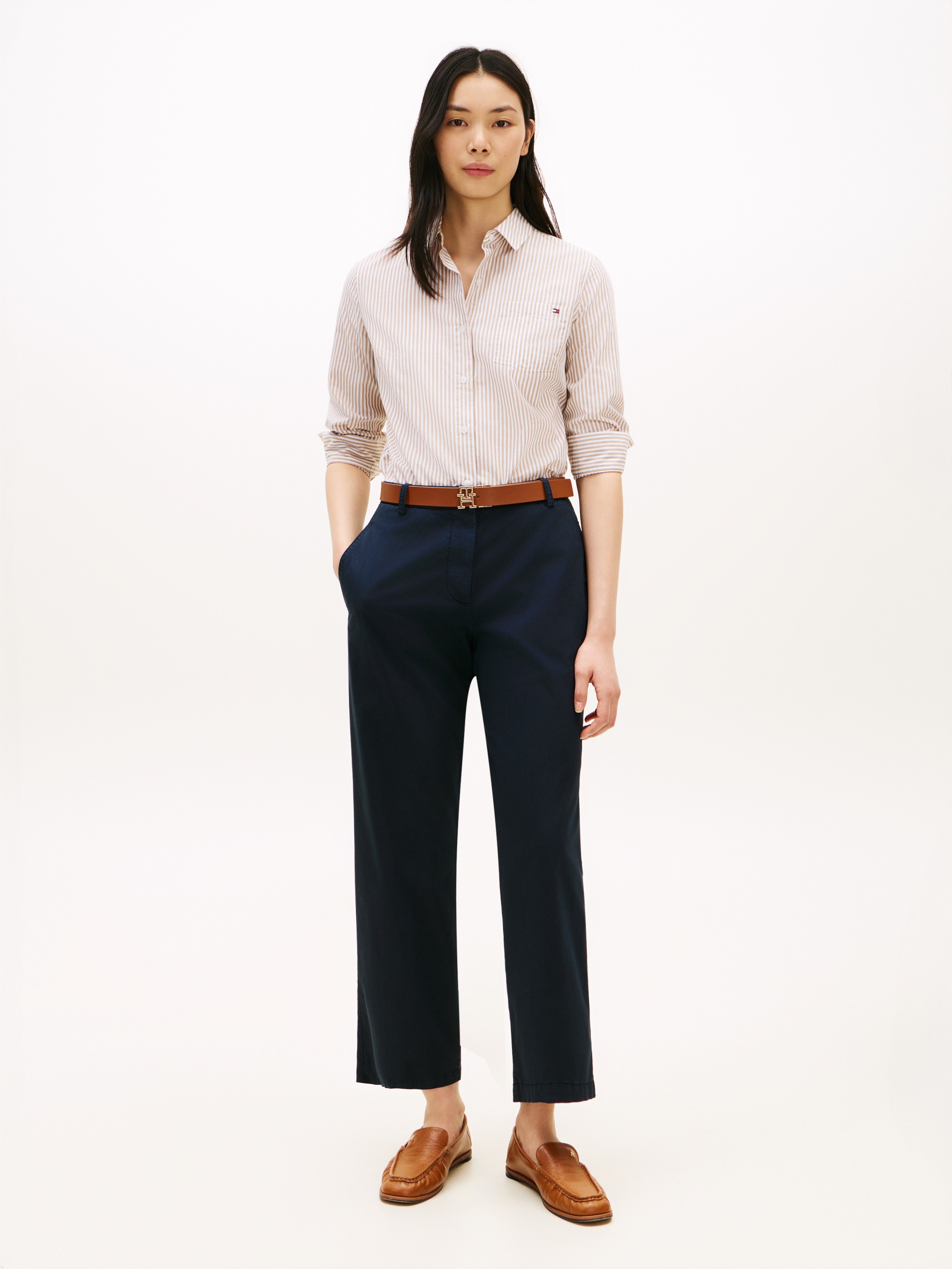 Tommy Hilfiger Chinos »CO GMD SLIM STRAIGHT CHINO«  mit mittlerer Leibhöhe