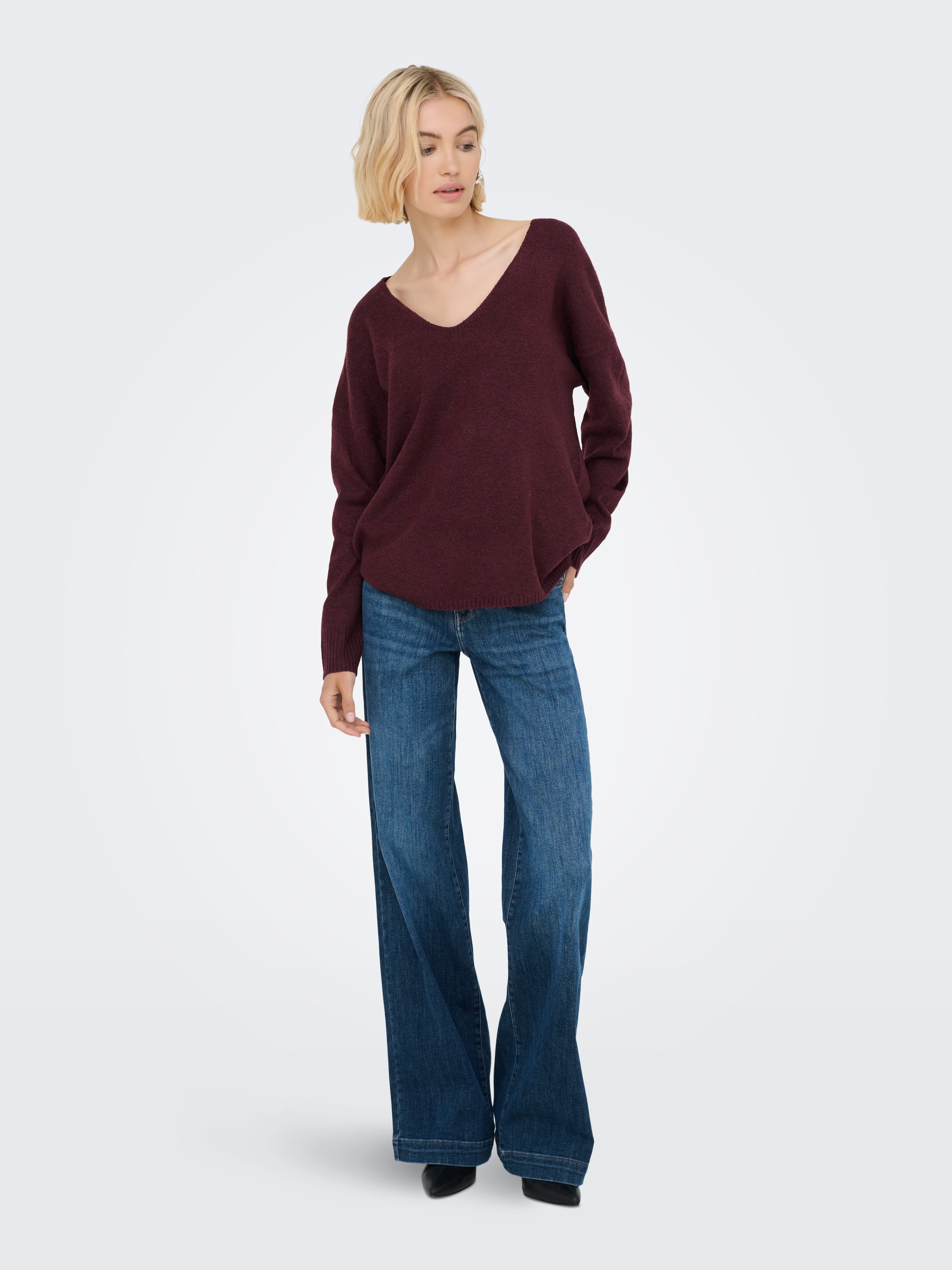 ONLY V-Ausschnitt-Pullover »ONLRICA LIFE L/S V-NECK PULLO KNT NOOS«, mit V-Ausschnitt