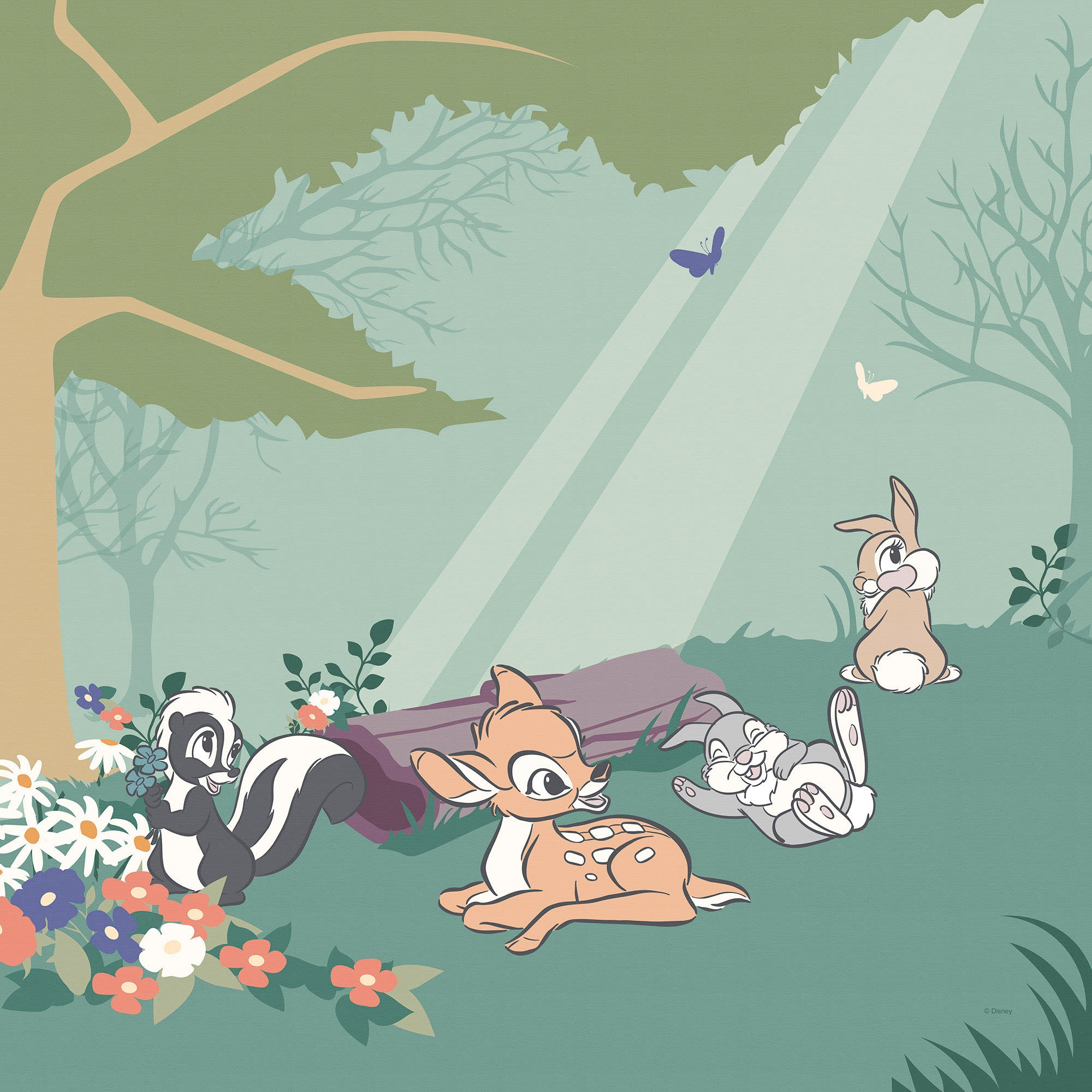 Komar Leinwandbild »Bambi Life in the Forest - Grösse 40 x 40 cm«, Disney, (1 St., 40 x 40 cm (Breite x Höhe), Keilrahmenbild mit Echtholzrahmen, Kinderzimmer
