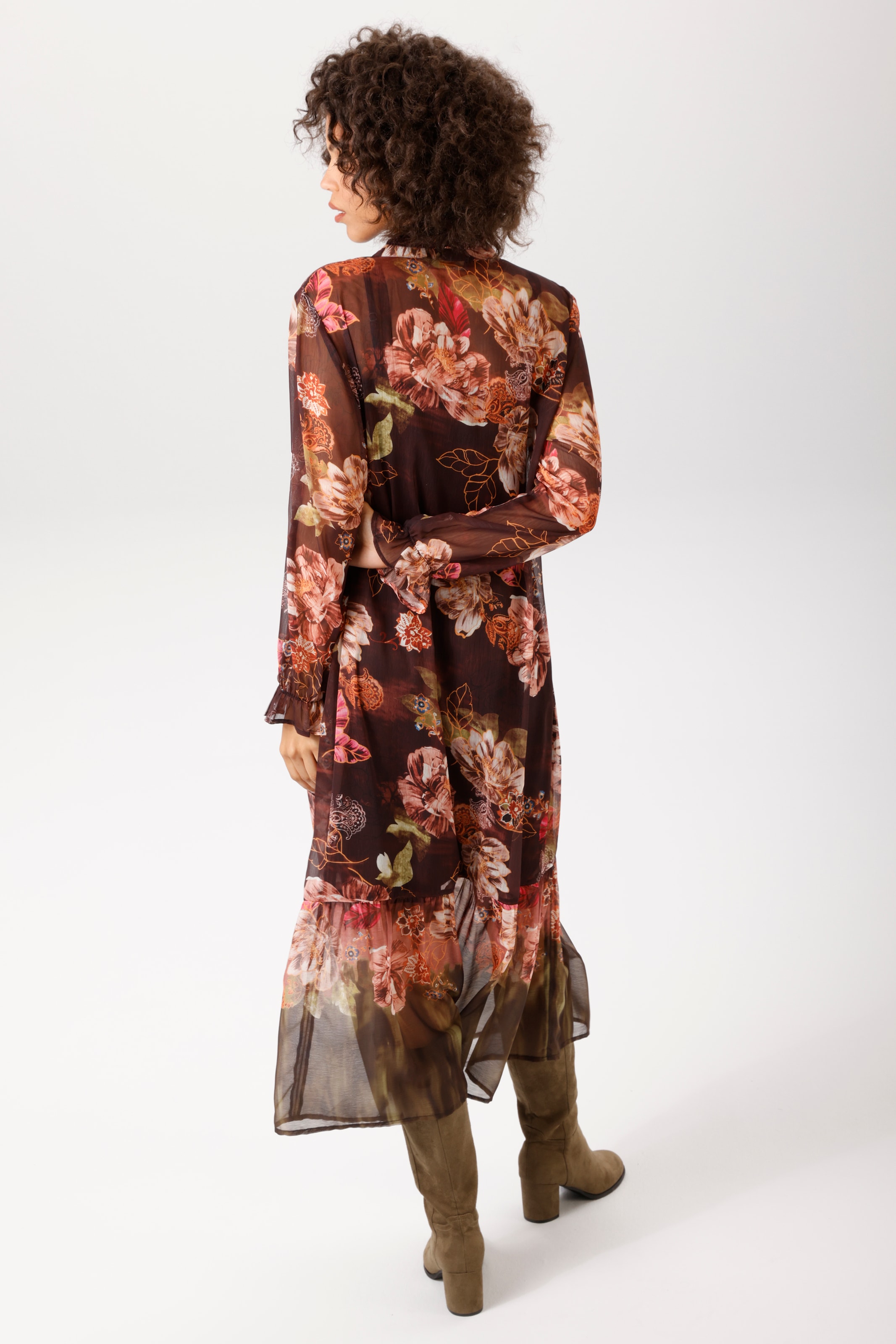 Aniston CASUAL Robe chemisier avec grand imprimé floral coloré - NOUVELLE COLLECTION