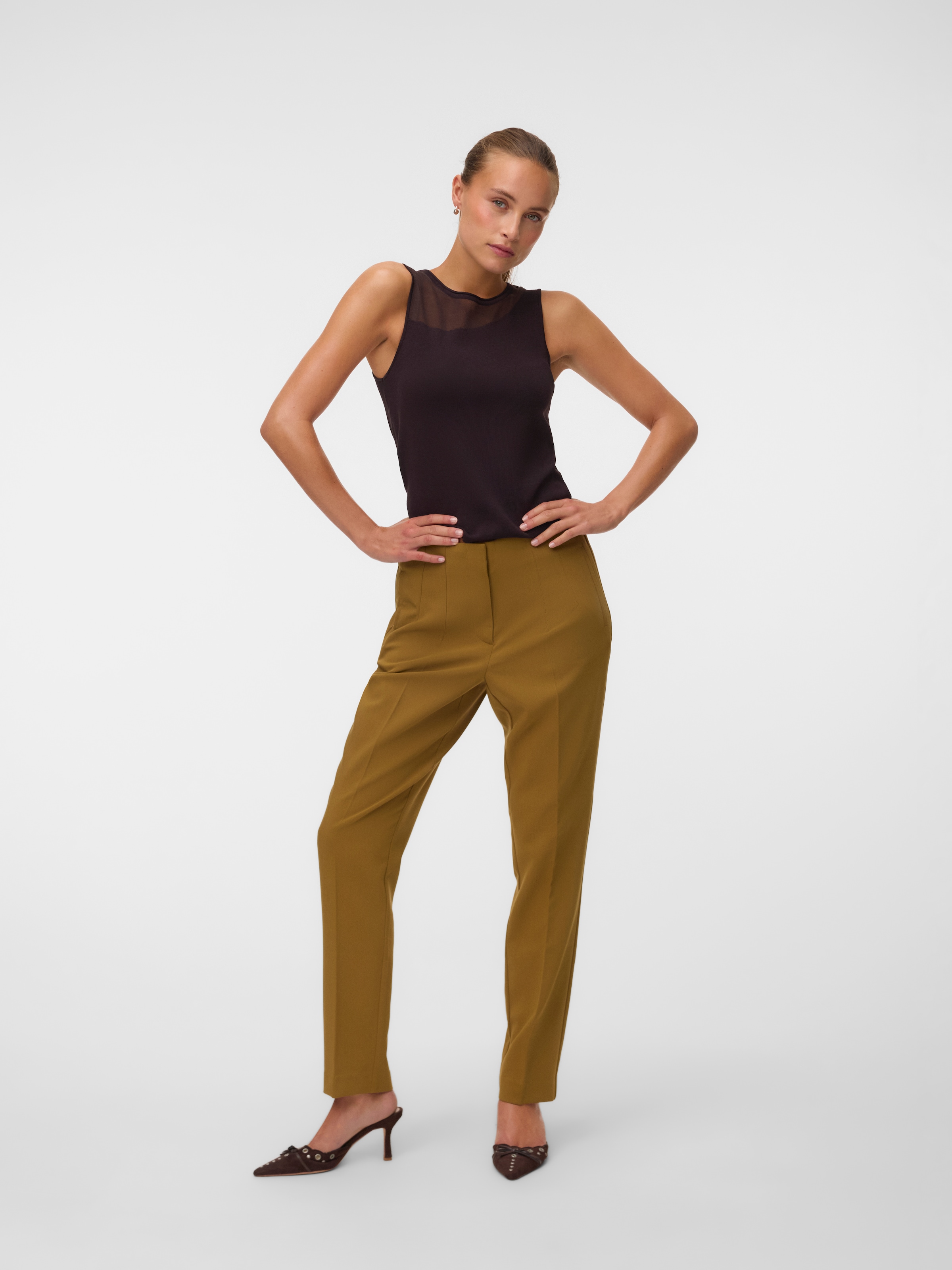 Vero Moda Anzughose »VMZOEY MW TAPERED PANT NOOS«  Materialmix