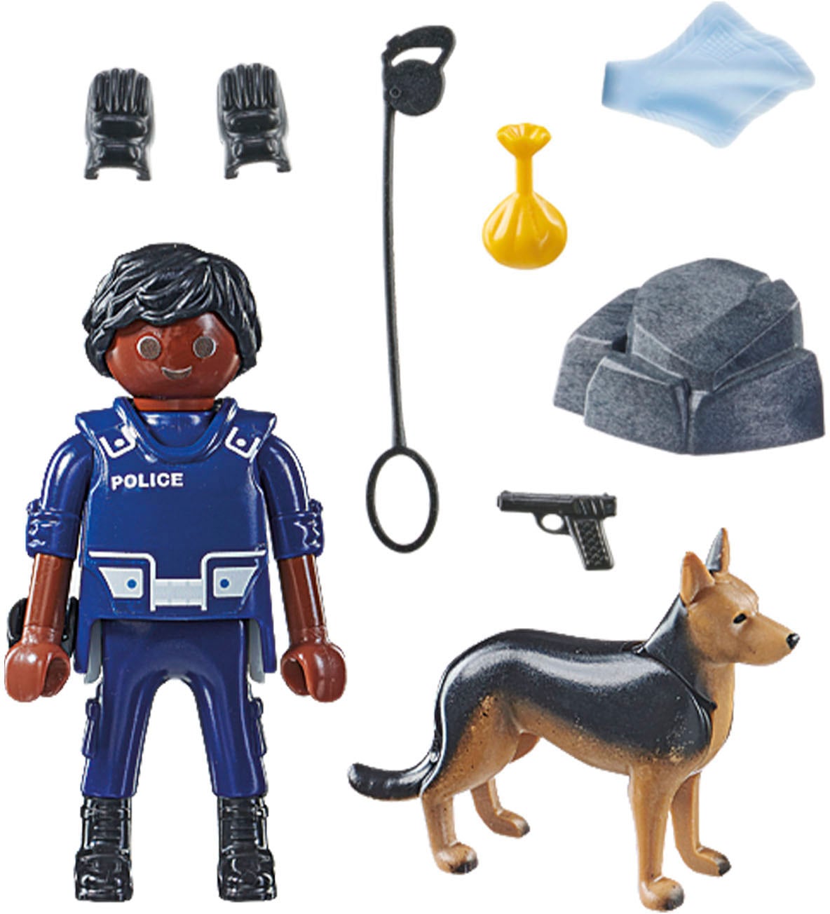 Playmobil® Konstruktions-Spielset »Polizist mit Spürhund (71162), Special Plus«, Made in Europe