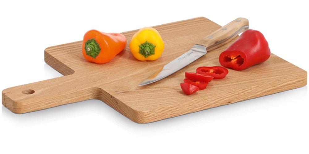 Zeller Present Servierbrett »Schneide-/Servierbrett mit Griff, Eiche« Schneidebrett, natürliches Material