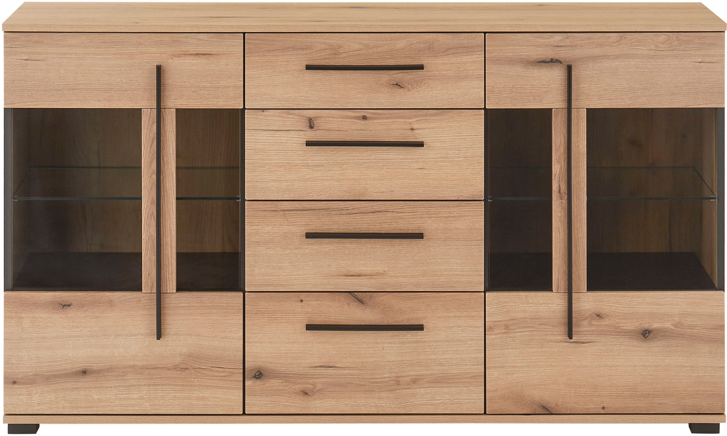 INOSIGN Sideboard »Cantara, moderner Schrank, Kommode in Eiche Evoke oder weiss«, schwarze Stangengriffe, ausreichend Stauraum, vielseitig einsetzbar