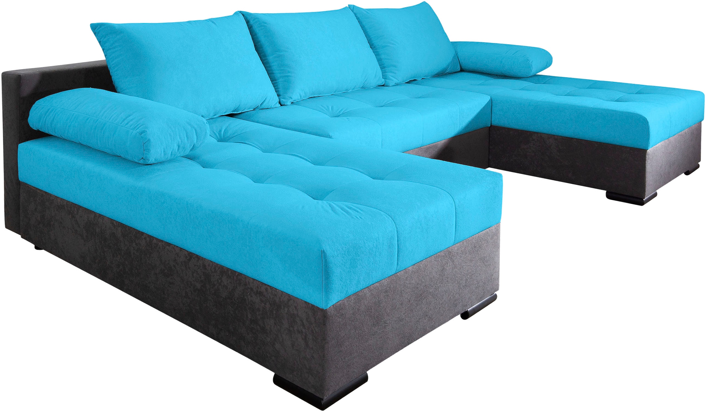 COLLECTION AB Wohnlandschaft »Josy U-Form, B: 269 cm«, (Cord-/Mix), mit Bettfunktion & Bettkasten, Federkern