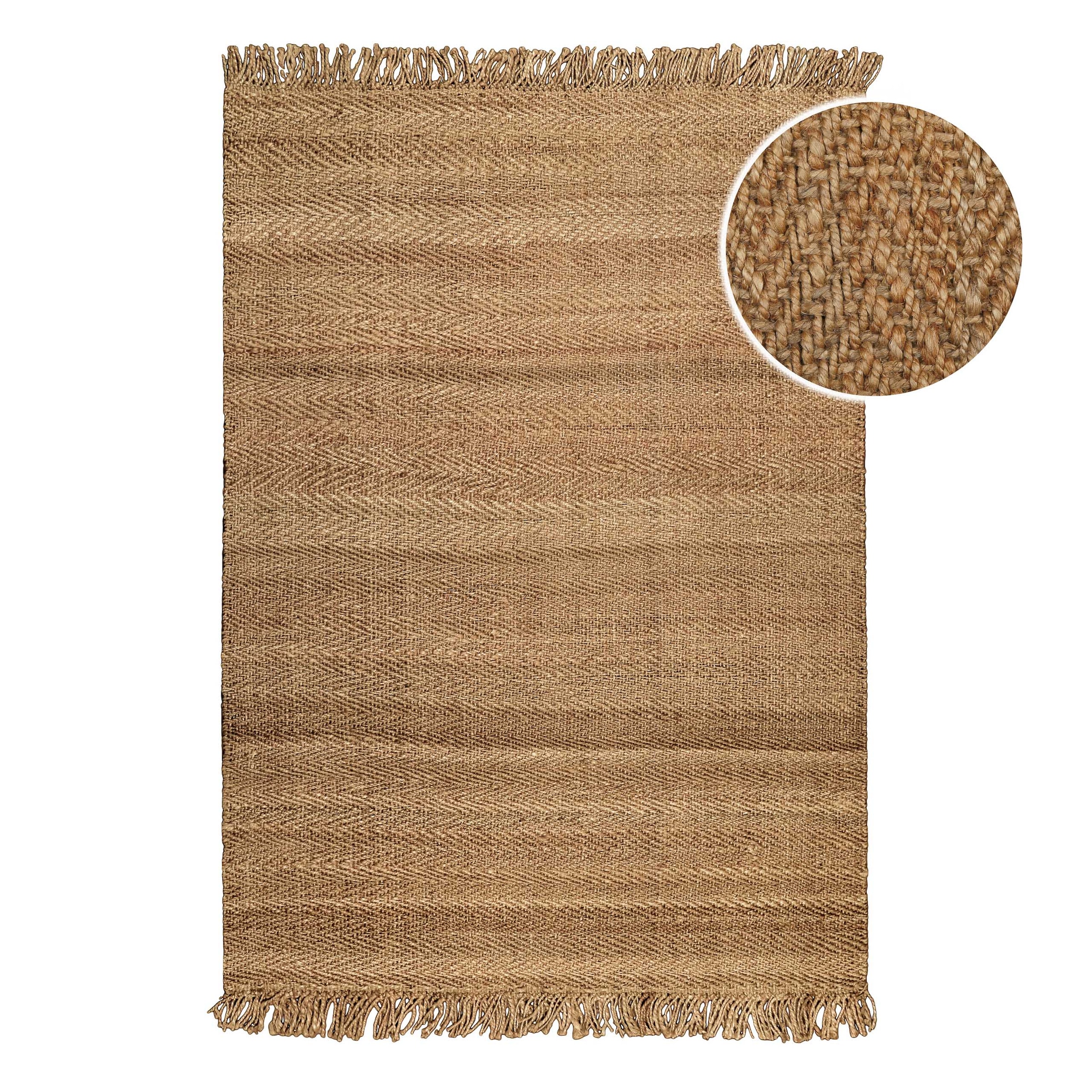 Green Looop Teppich »Dhurry« rechteckig 12 mm Höhe handgewebt, robust, strapazierfähig, Jute, Natur, Wohnzimmer