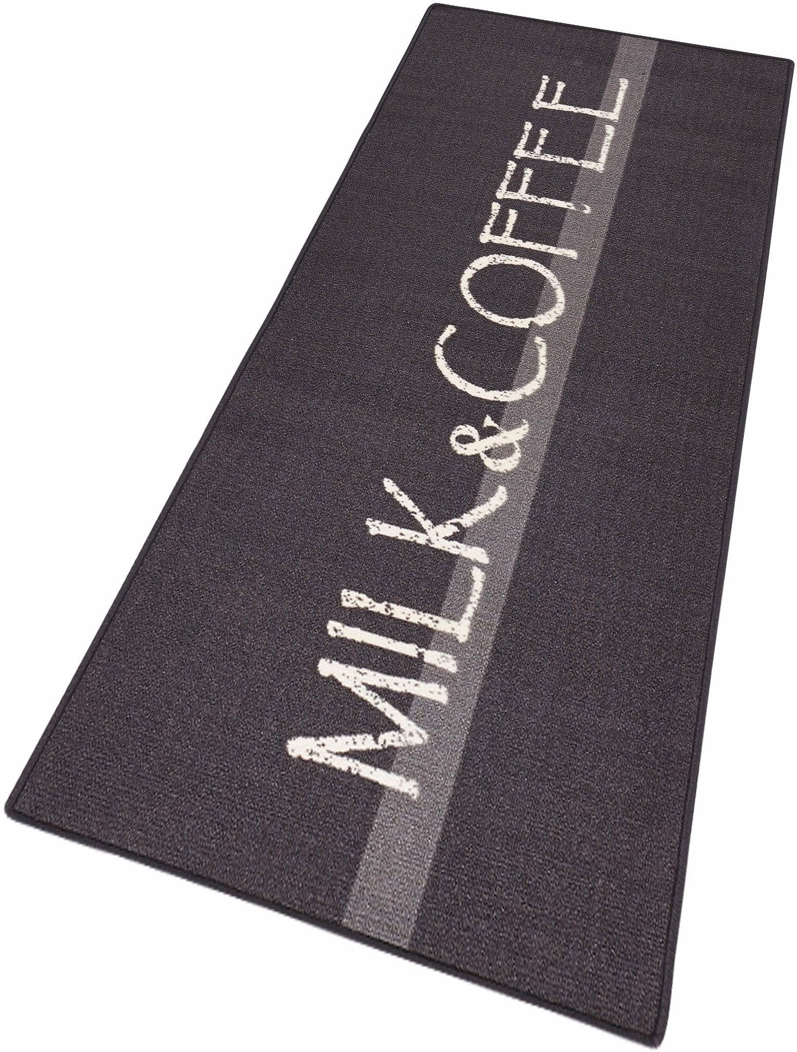 Image of HANSE Home Küchenläufer »Milk & Coffee«, rechteckig, 8 mm Höhe, Kurzflor, rutschhemmend, Teppich-Läufer, Gekettelt, Kaffee Design, Strapazierfähig, Pflegeleicht, Küche, Schriftzug bei Ackermann Versand Schweiz