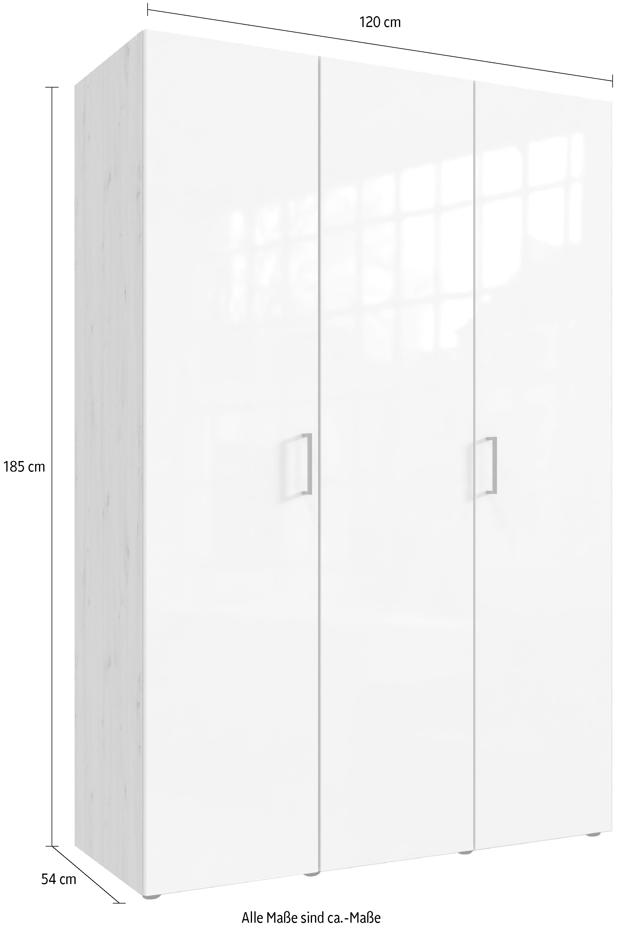Wimex Kleiderschrank »Mugano, in vielen Breiten, 208 oder 236cm hoch, Made in Germany«, (mit langen oder kurzen Griffen aus Metall), wahlweise mit oder ohne Spiegel, mit Schubladen