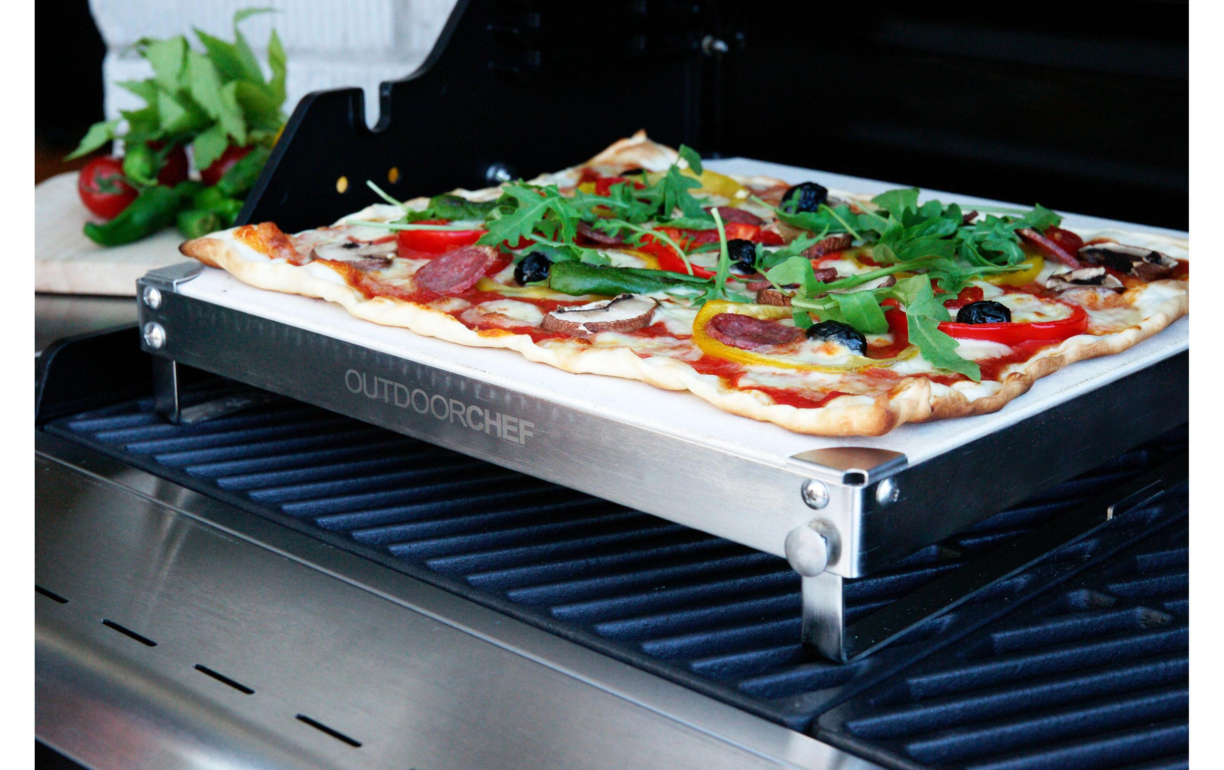 OUTDOORCHEF Pizzastein »DGS Eckig«, Edelstahl